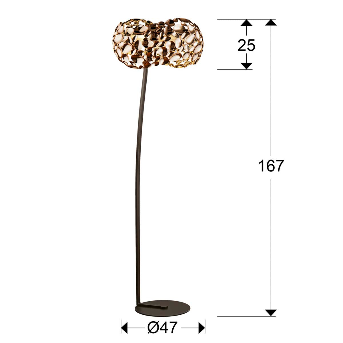 LAMPARA NARISA 5L. AUR ROSE