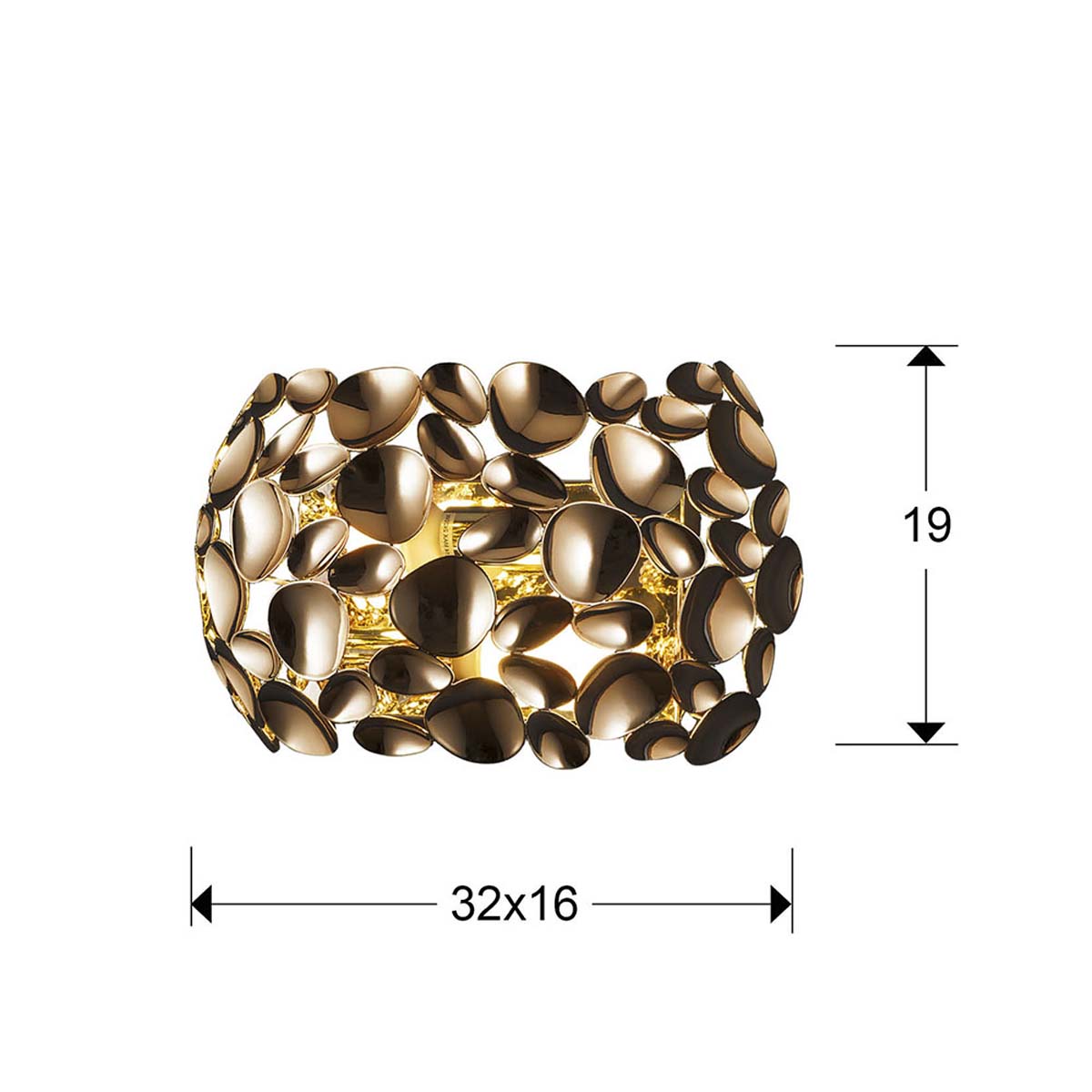 Lampă de perete NARISAWALL 2L.Aur roz