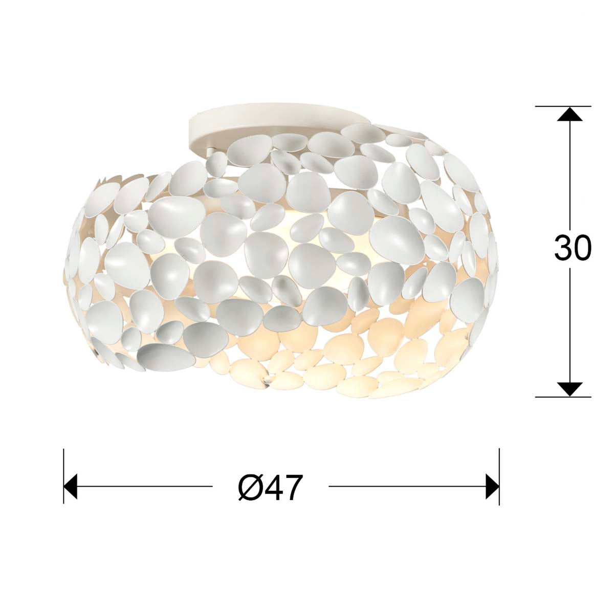PLAFANIERA NARISA, 5L. 47 cm ALB