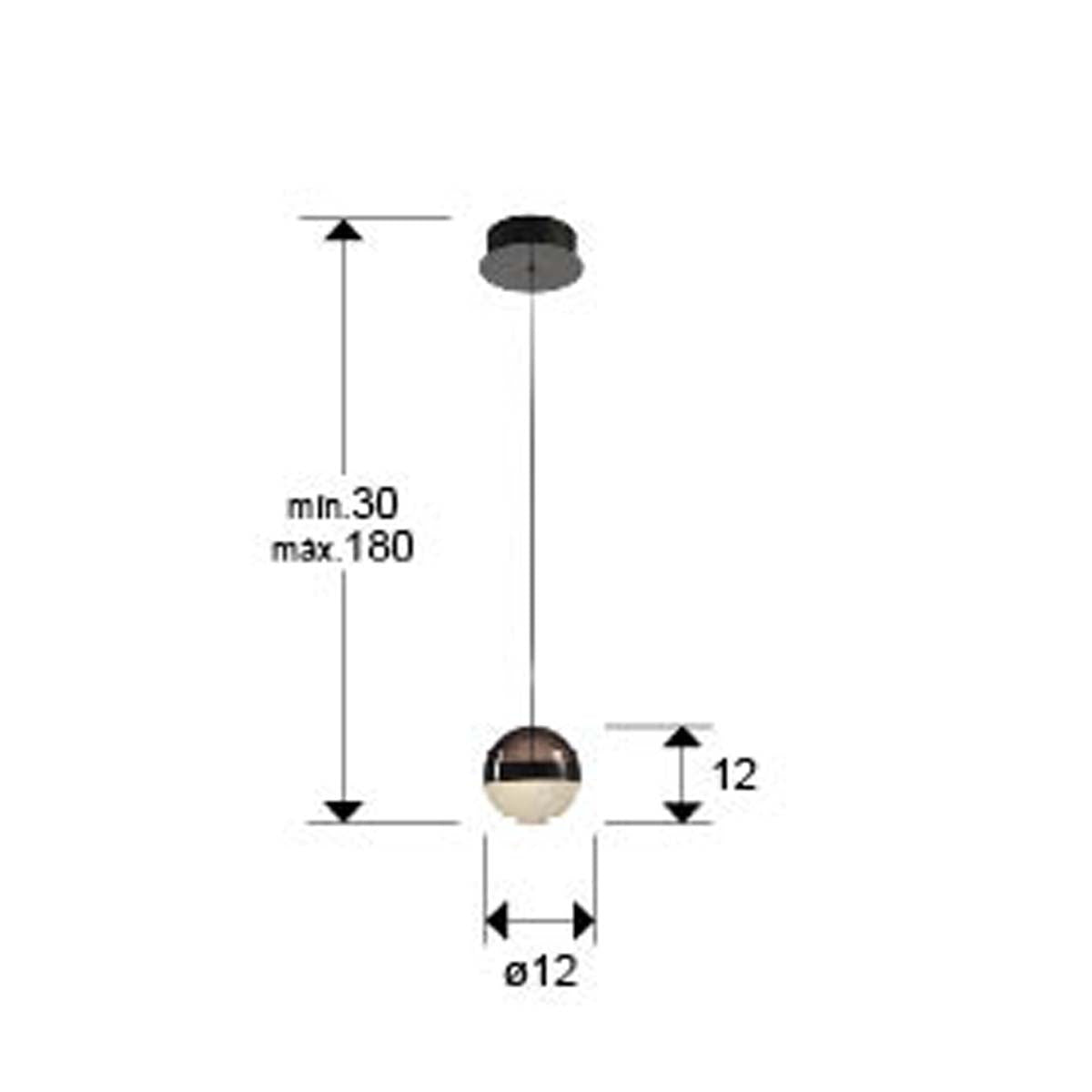 ORBES - LAMPĂ 1L. CROM NEGRU D12
