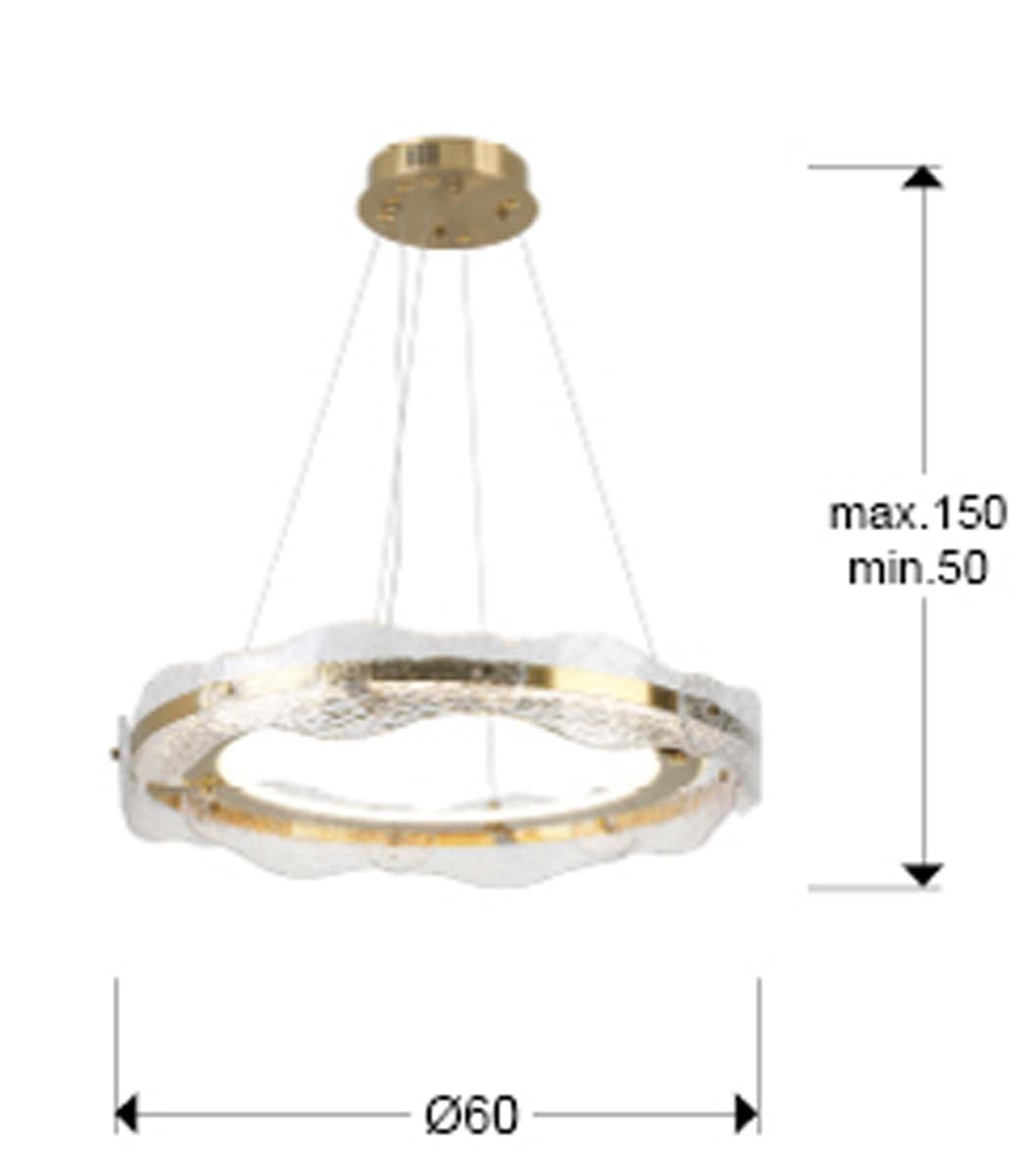 LAMPĂ LIRA 60 cm AUR