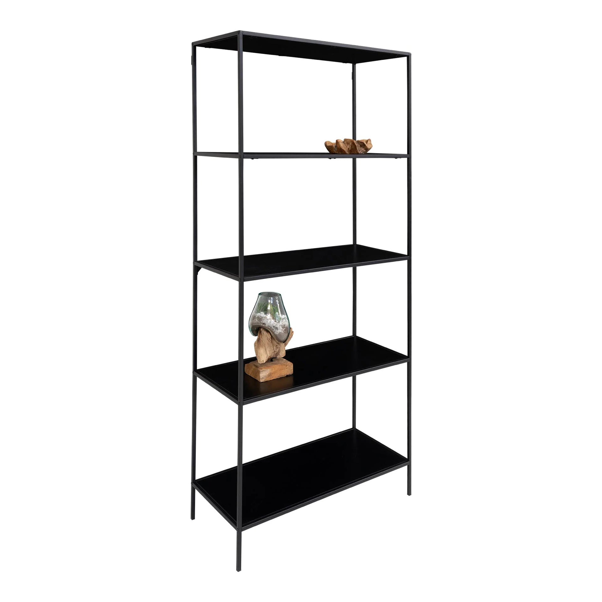 Vita Shelf - Oțel, placă de particule, folie de melamină - negru