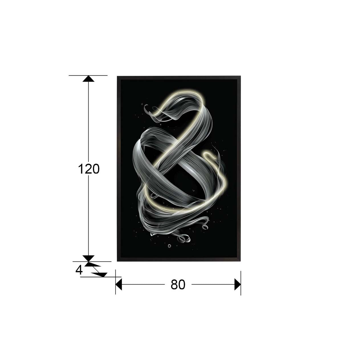 CINETIC - ARTĂ LUMINĂ LED 80x120