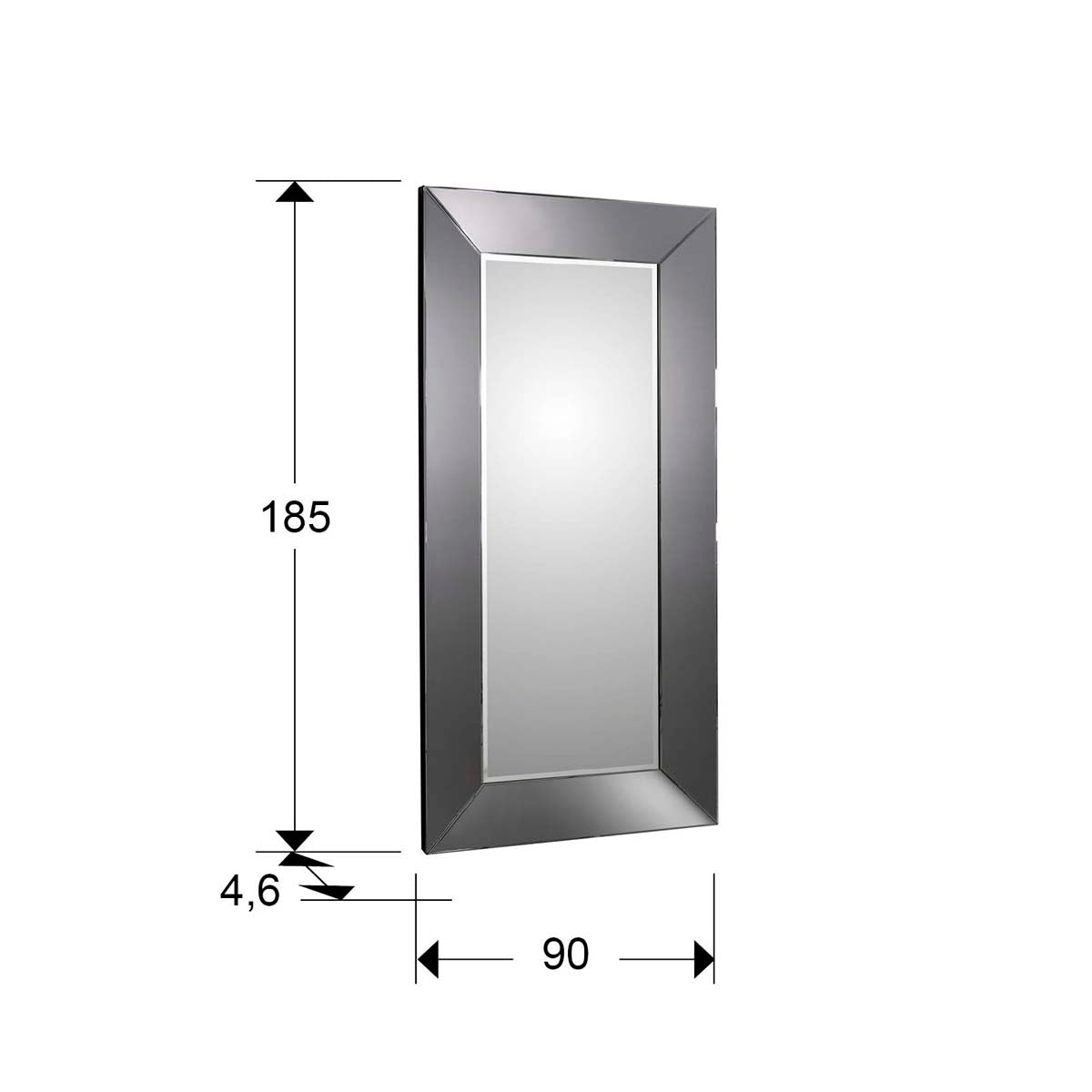 OGLINDA ROMA, 185X90, RAMĂ FUMURIE