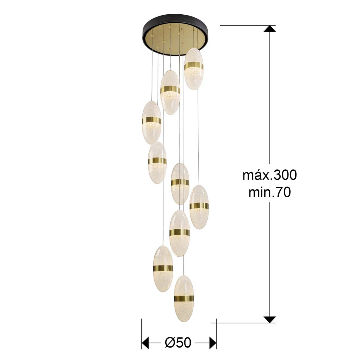 GRĂDINĂ - LAMPĂ 9L NEGRU-BRONZ