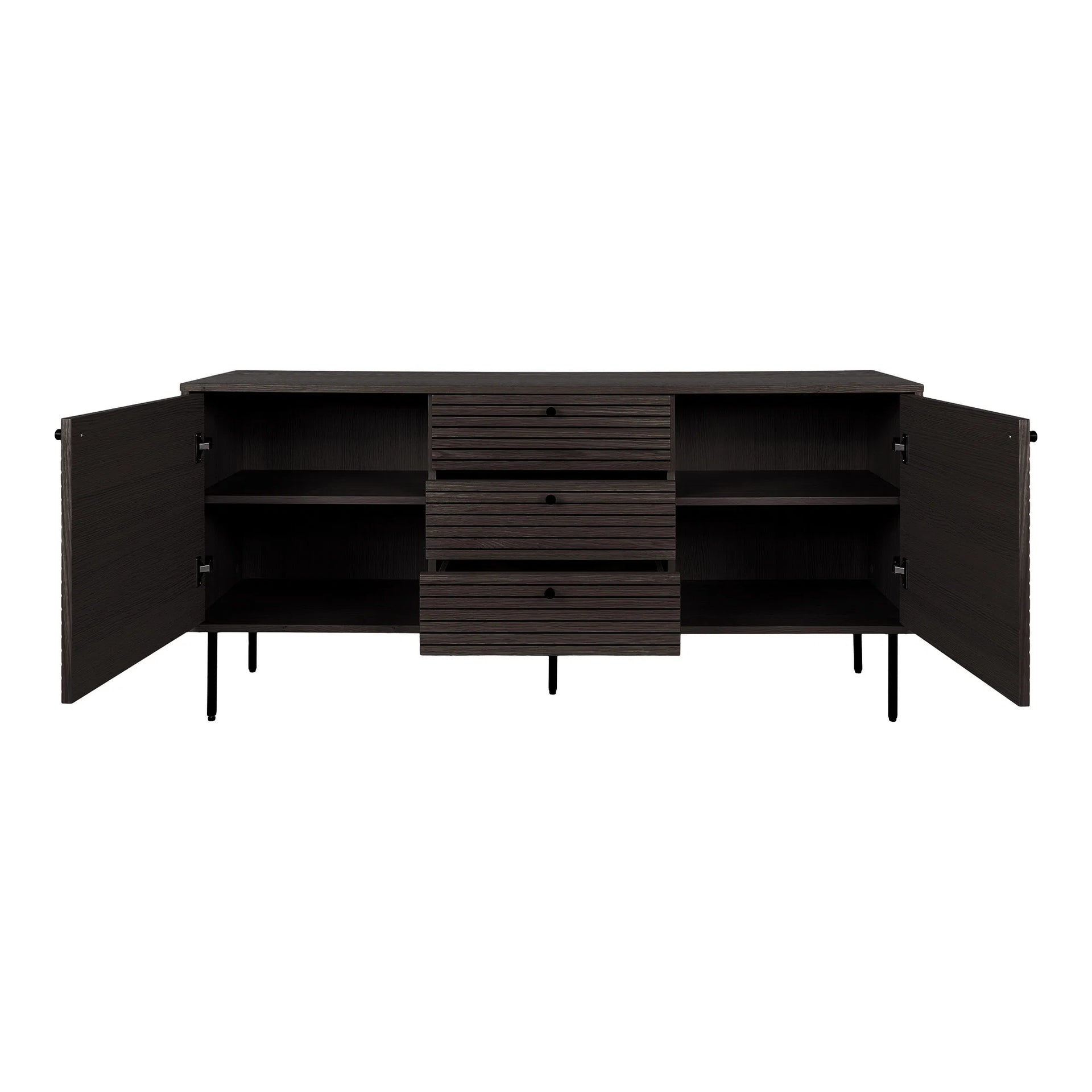 Tablă de bord Kyoto - furnir de stejar, melamină, MDF, oțel - fumată