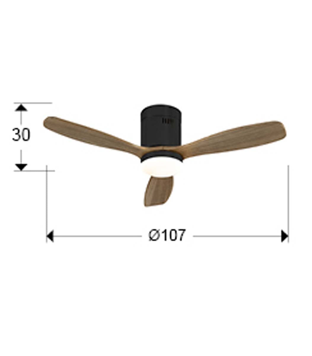 VENTILATOR SIROCO MINI NEGRU/NUC, CU INTENSIUNE REGLABILĂ