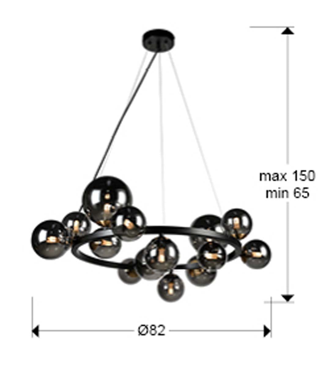 Lampă ASTROS 14L., Neagră