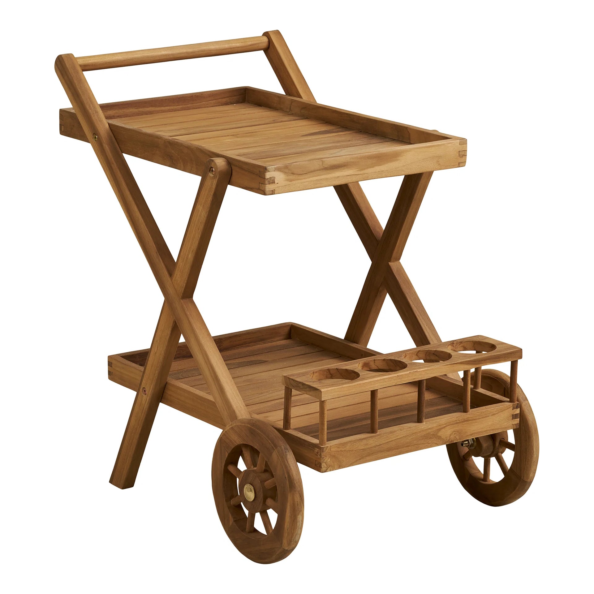 Trolley-ul de ceai Pasaku - Teak - Natural