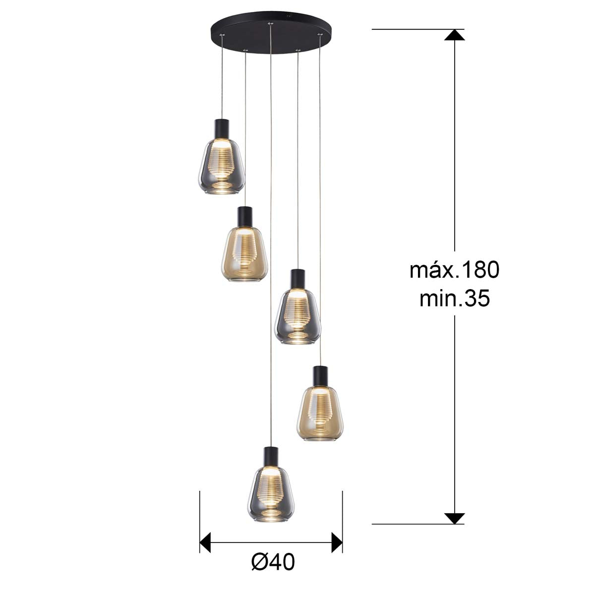 LAMPĂ CARISA 5L NEAGRĂ D40