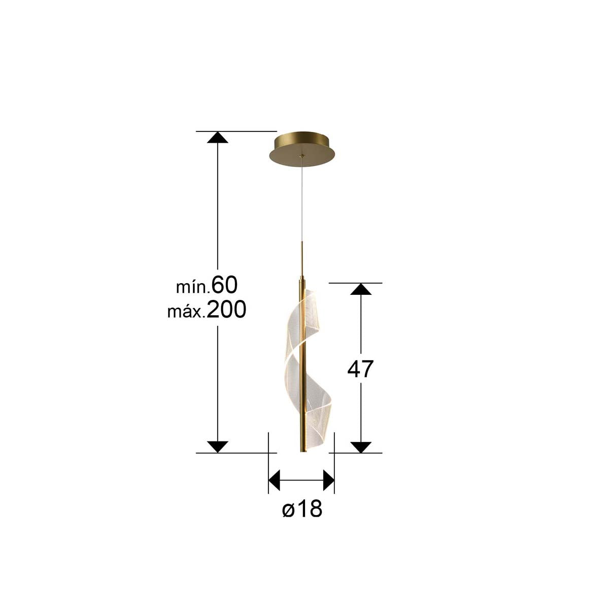 Lampă VELAS 1L, aurie