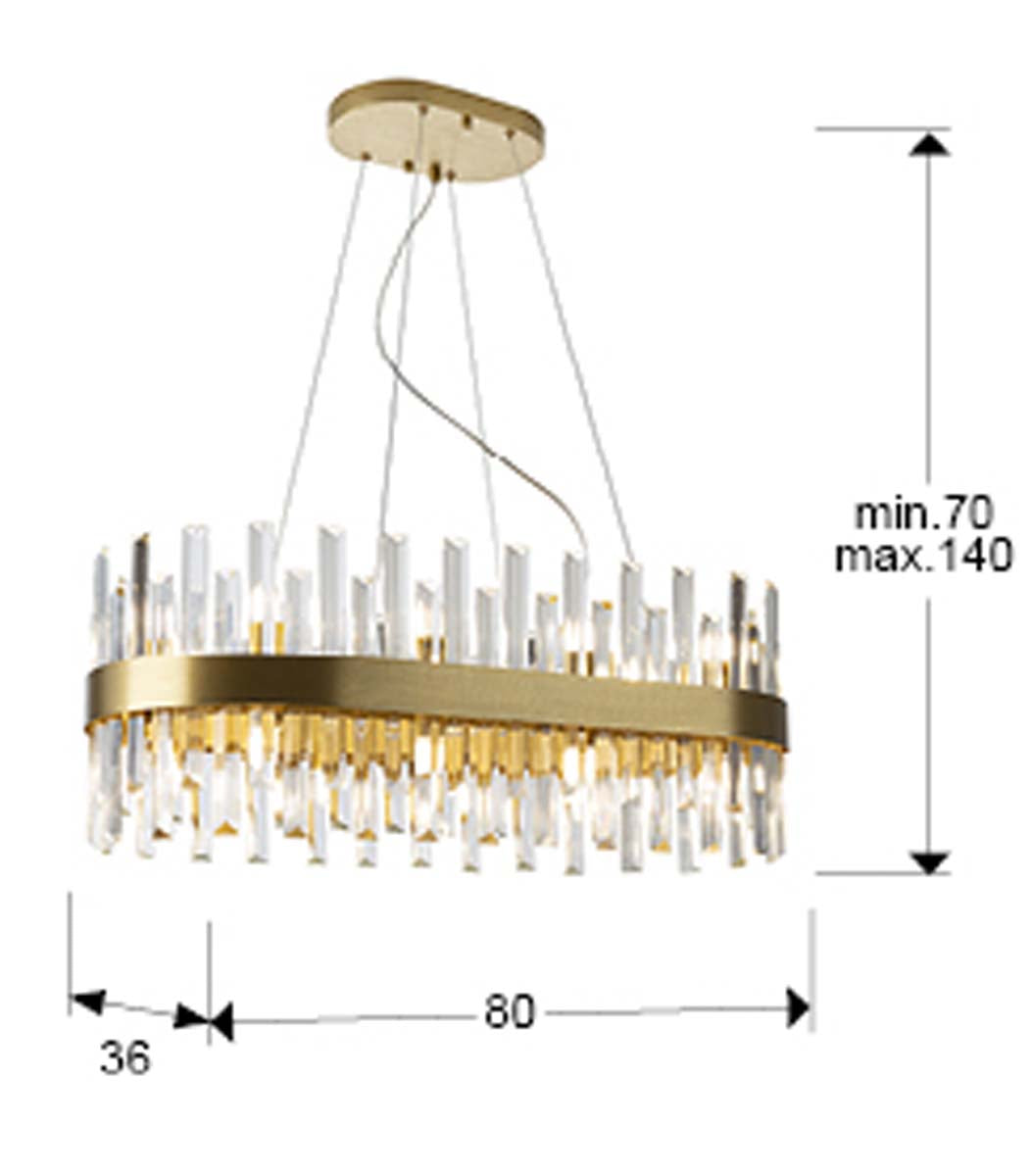 Lampă ovală Grace, 20L., aurie