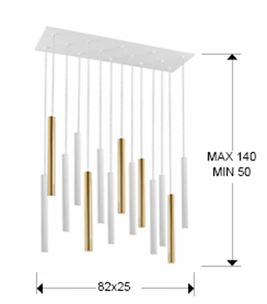 Lampă Varas, 14L., auriu/alb