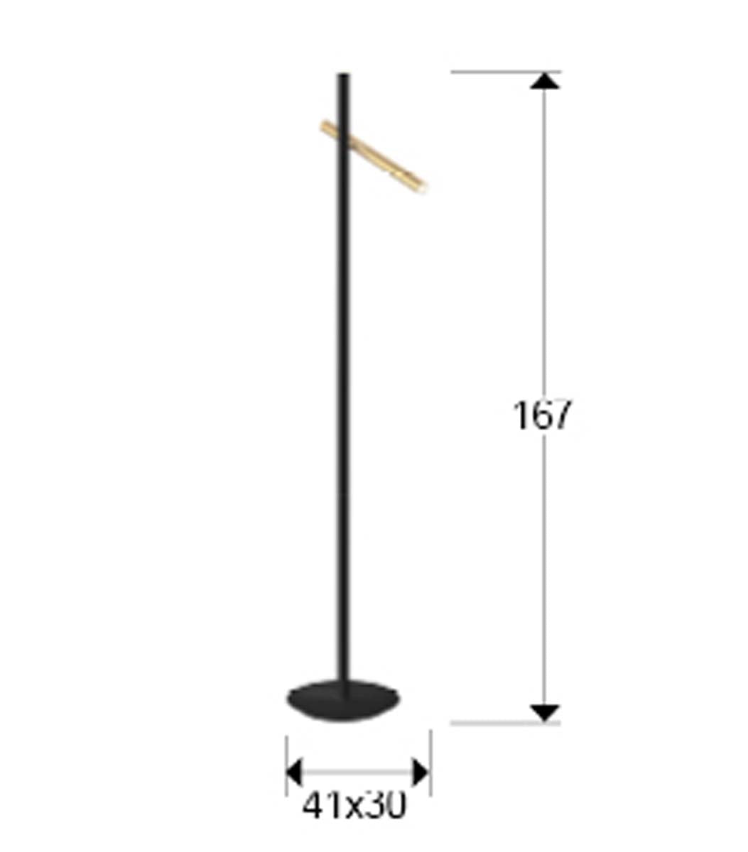 Lampă de podea VARAS, aurie/neagră, 2L.