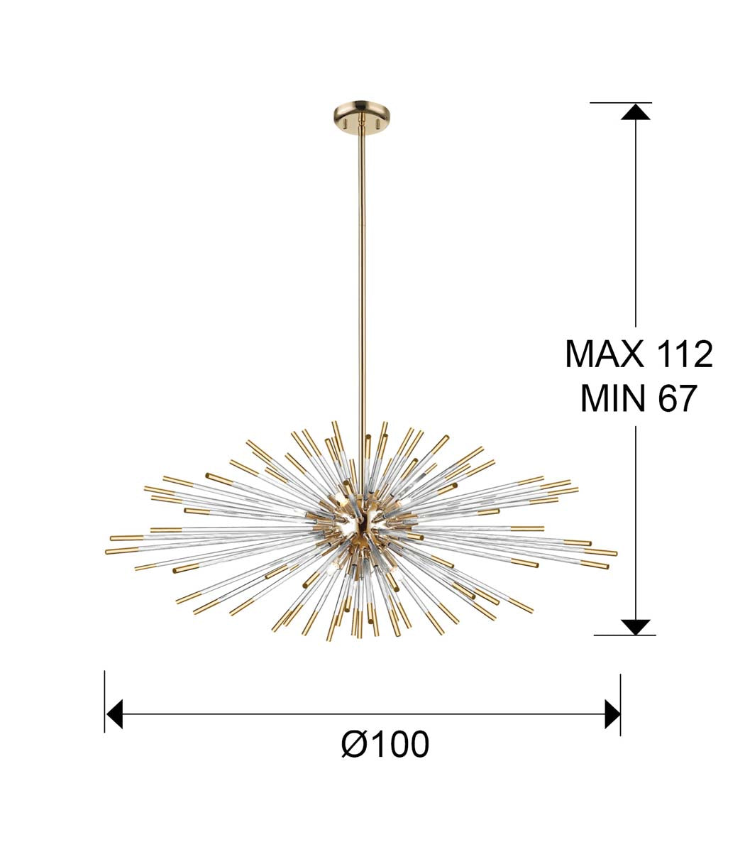LAMPĂ EVASION, 9L., AUR, CU INTENSITATE REGLABILĂ