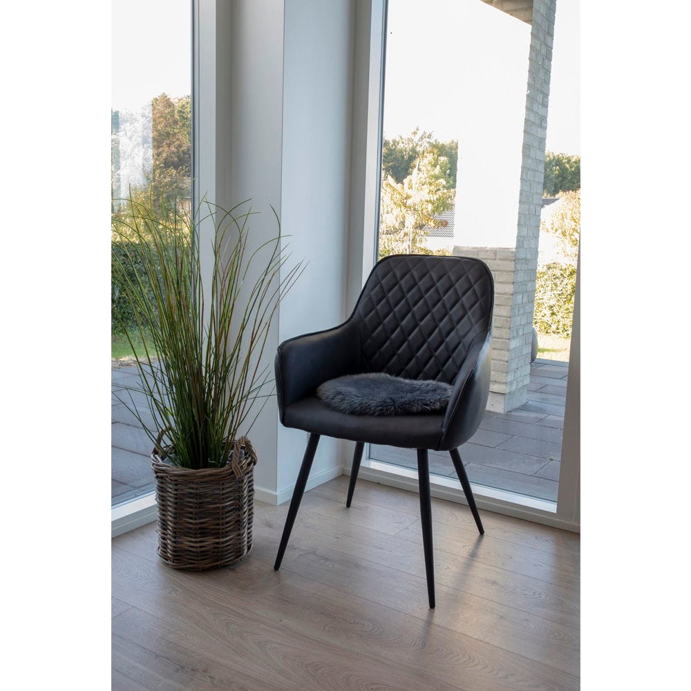 SCAUN DIN PIELE DE MIEL GRI