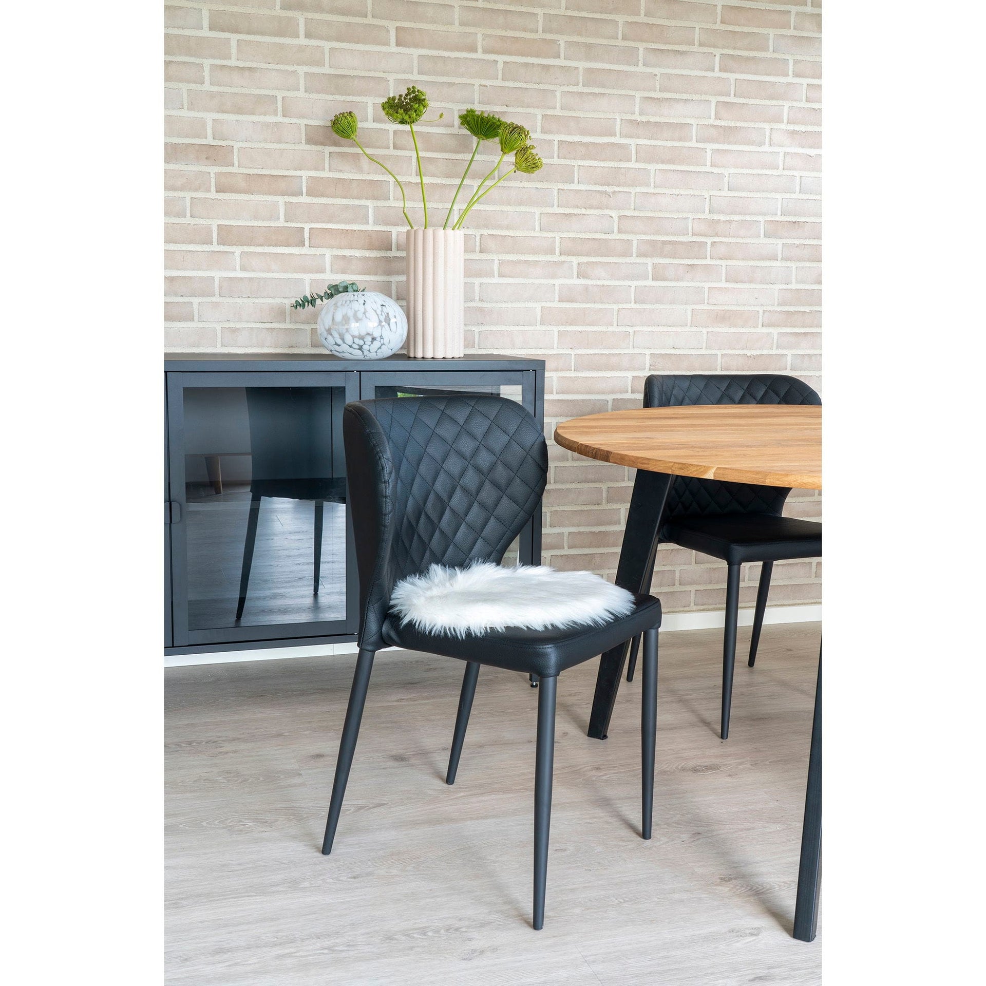 SCAUN DIN PIELE DE MIEL ARTIFICIAL ALB