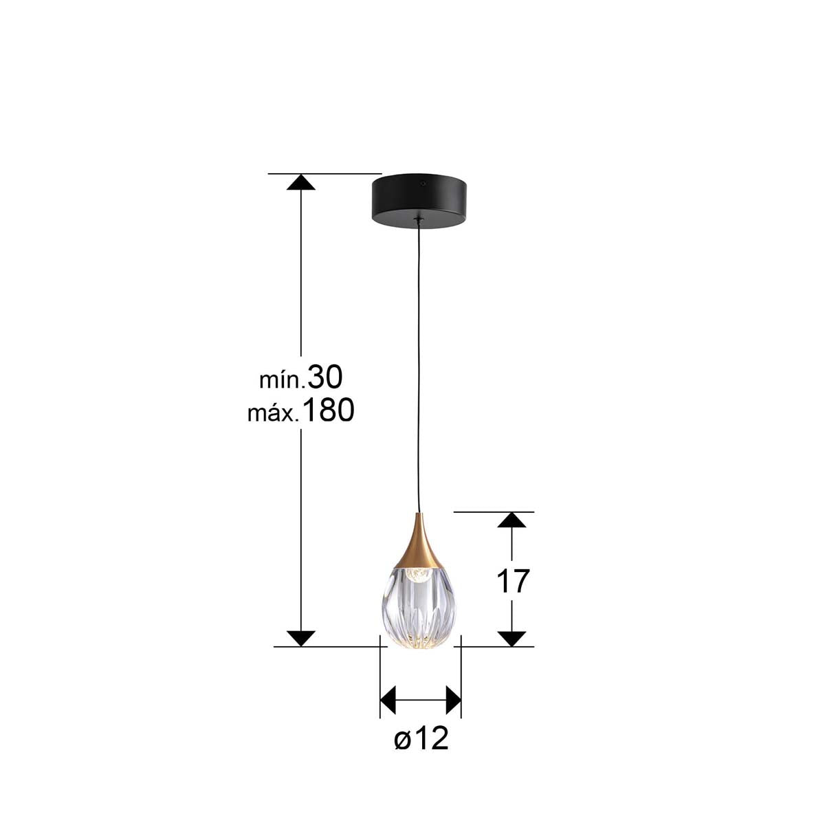 CORINA - LAMPĂ 1L NEGRU-CUPRĂ