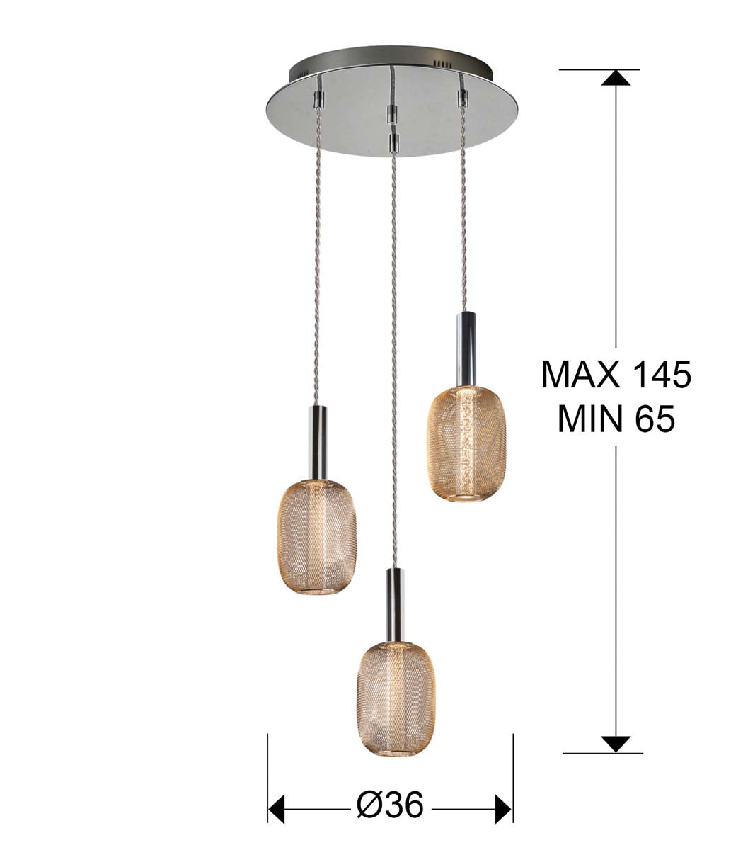 LAMPĂ MICRON 3L., CROM/AURIT