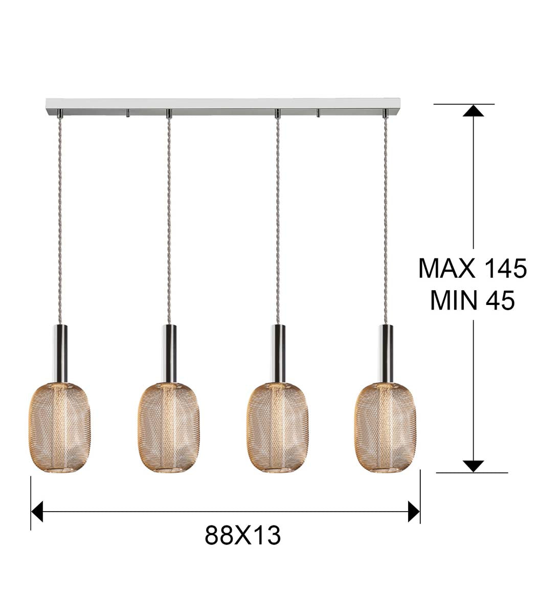 LAMPĂ MICRON 4L., CROM/AURIT