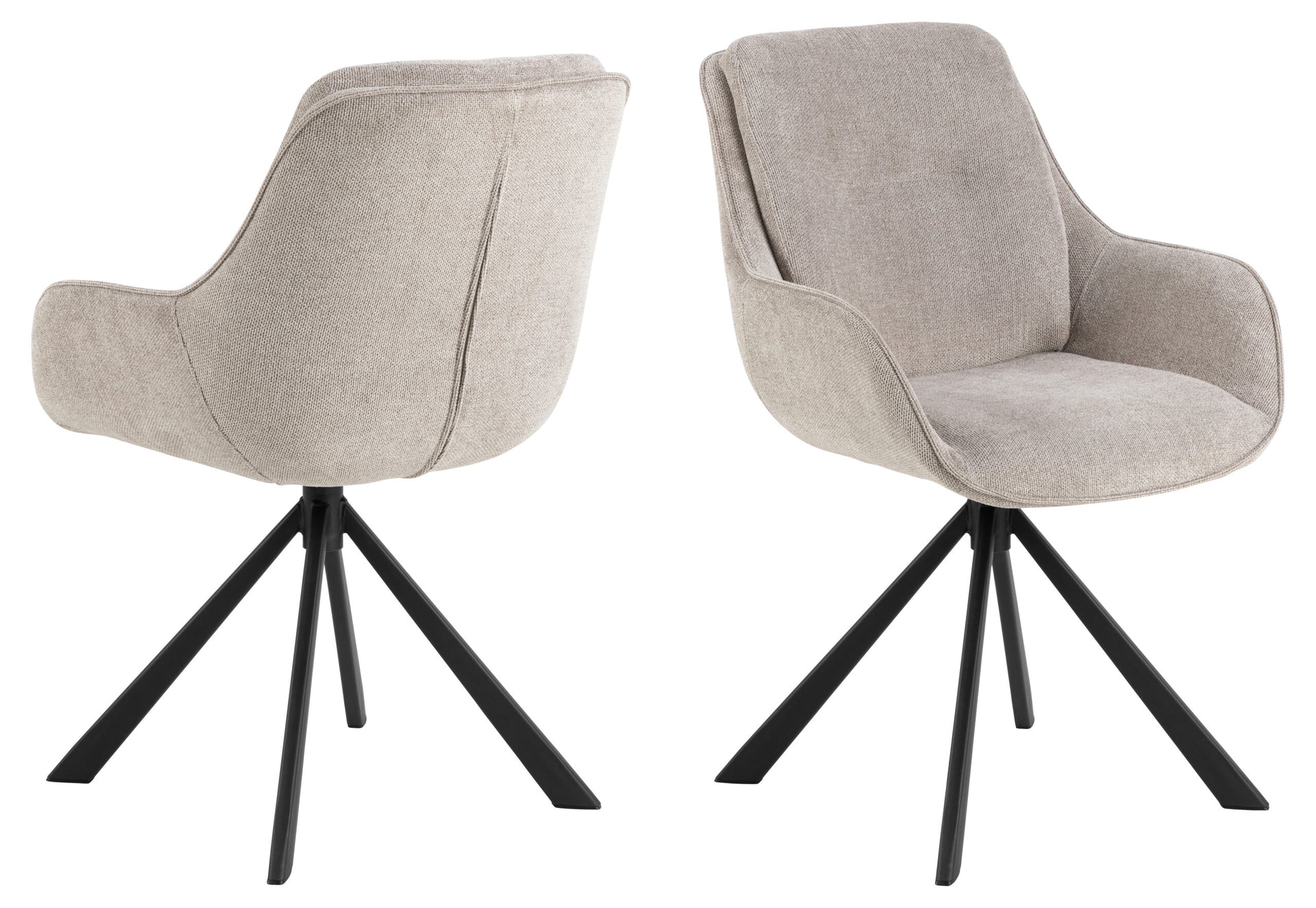 SCAUN DE DINING CARRIE CU COTIERĂ NEGRU