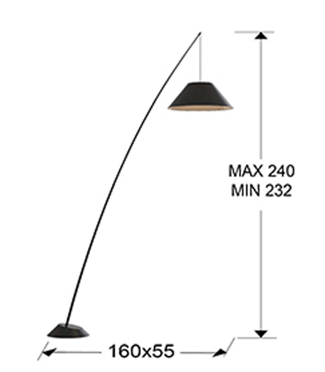 Lampă de podea JUNCO, neagră