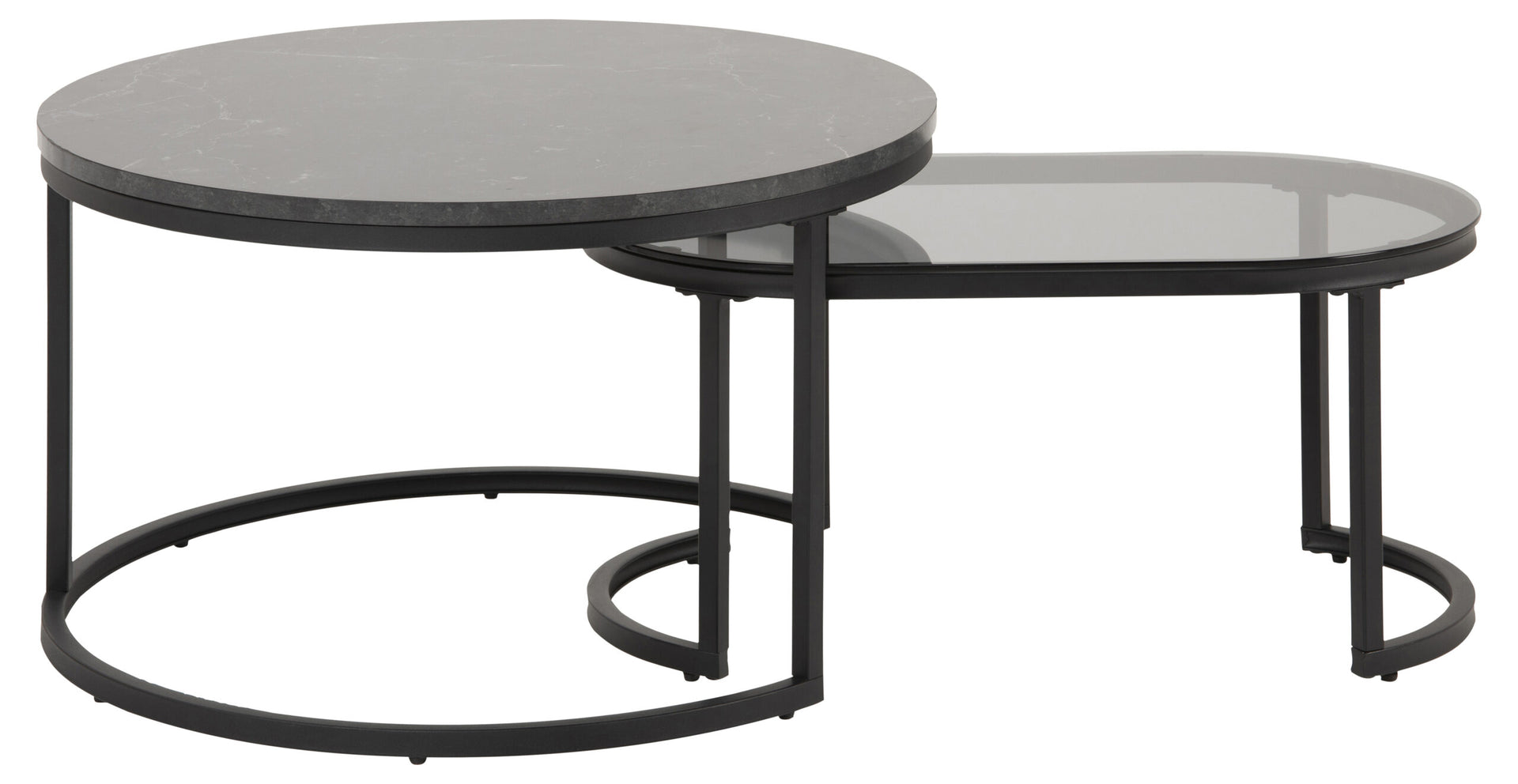 SET MASUTA DE CAFEA ROTUNDA/OVALA SPIRO NEAGRA