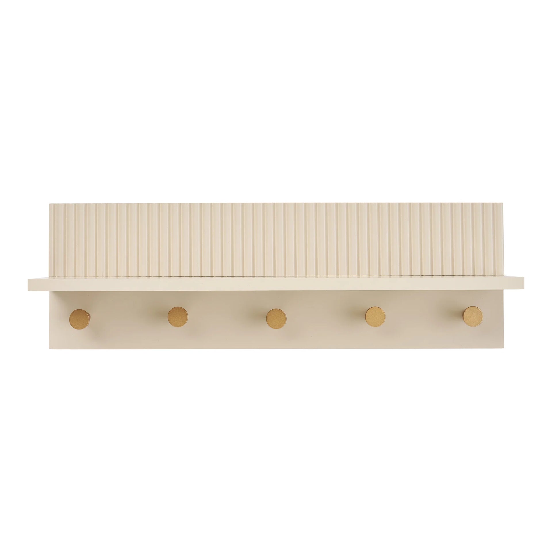 Rocca Wall Shelf cu cârlige - MDF - Beige