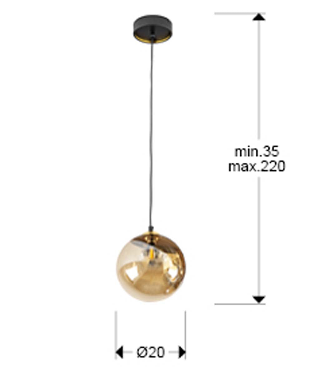 LAMPĂ ÎNTUNECATĂ 1L 20D, NEGRU-ALAMĂ