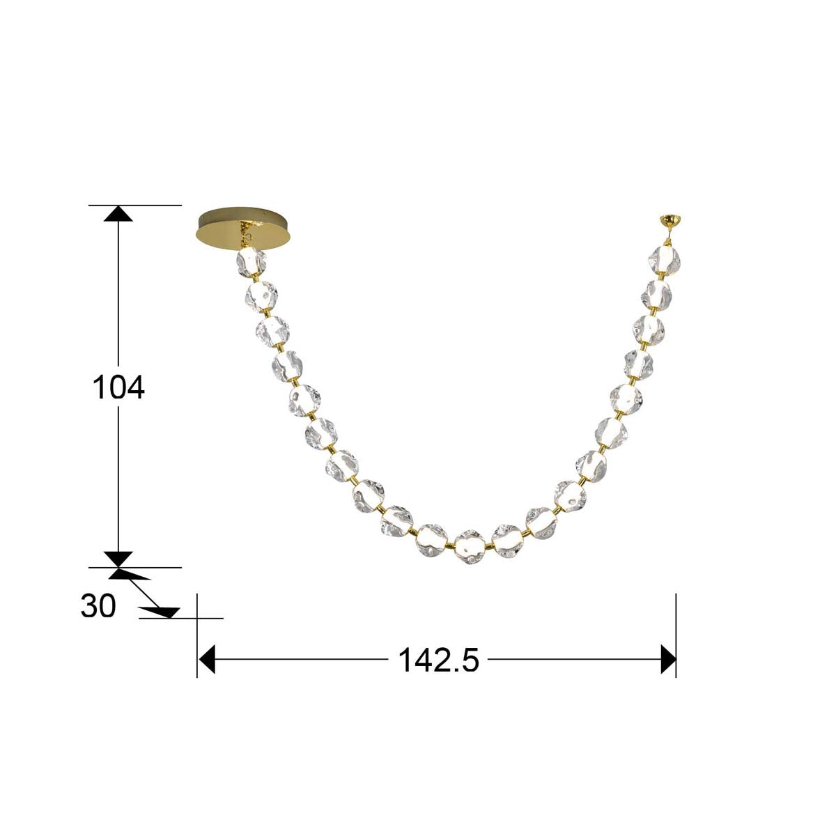 ZARIA II - LAMPĂ 21L - AURIE/TRANSPARENTĂ, CU LUMINĂ REGLABILĂ