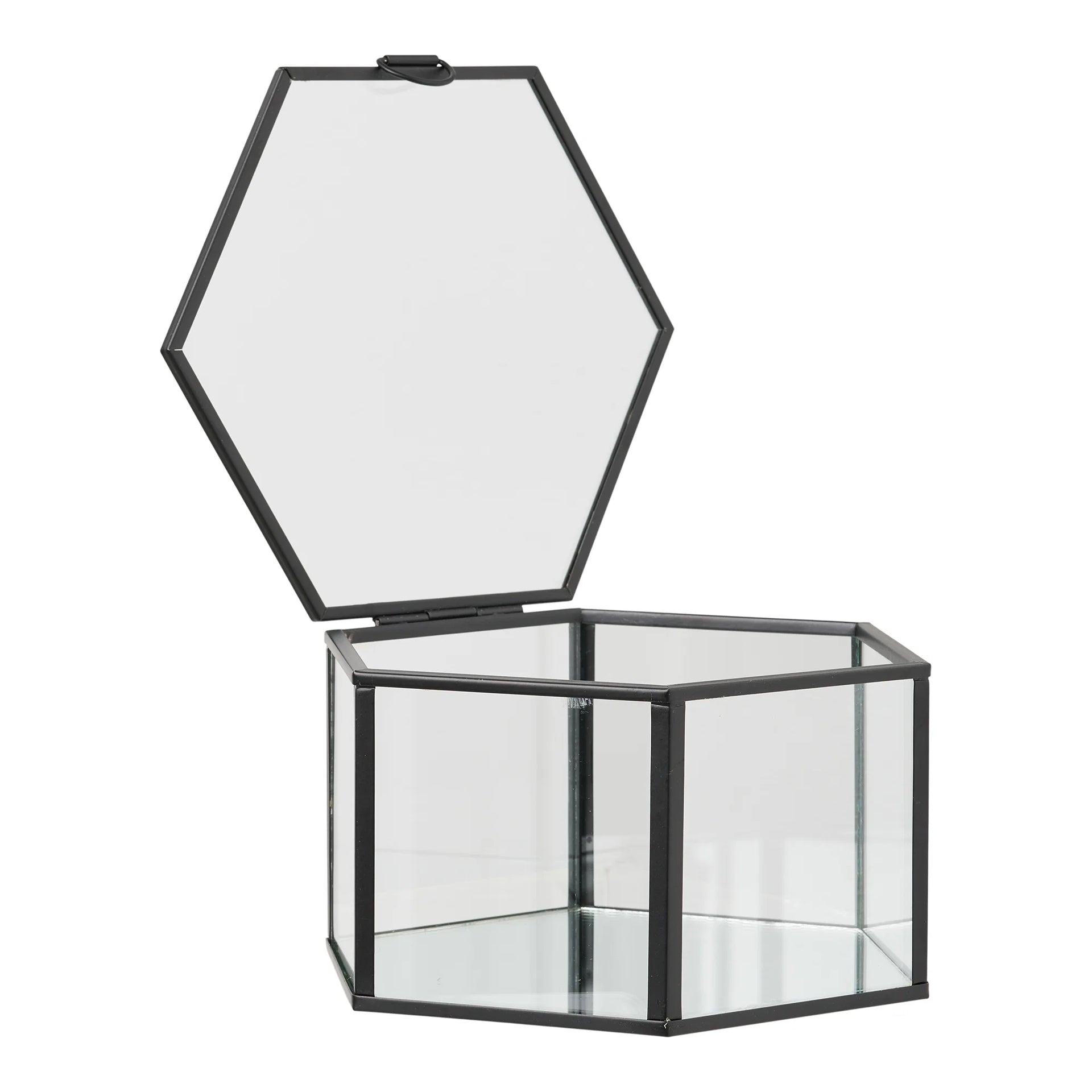 Torpe Box - sticlă, metal - clar / negru