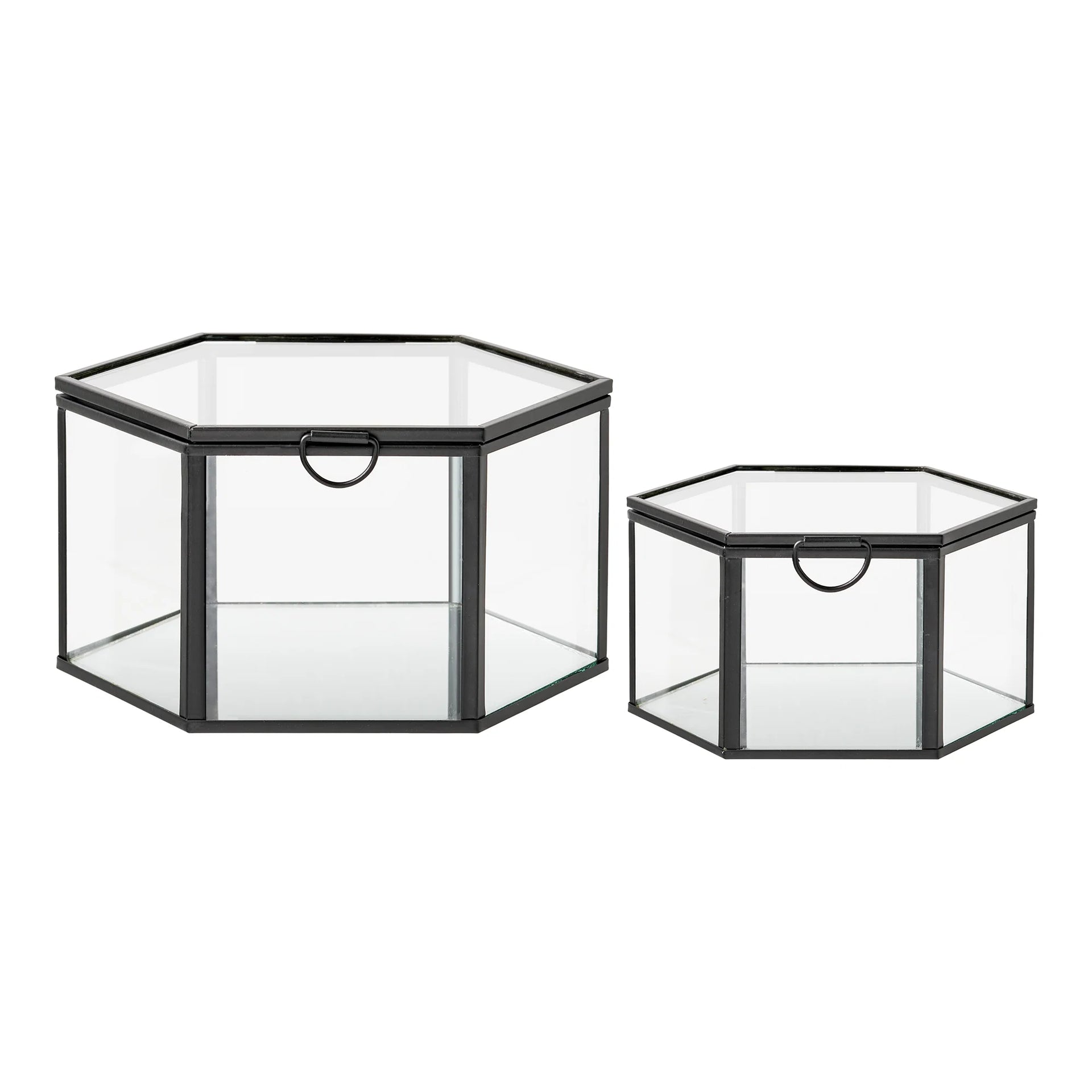 Torpe Box - sticlă, metal - clar / negru