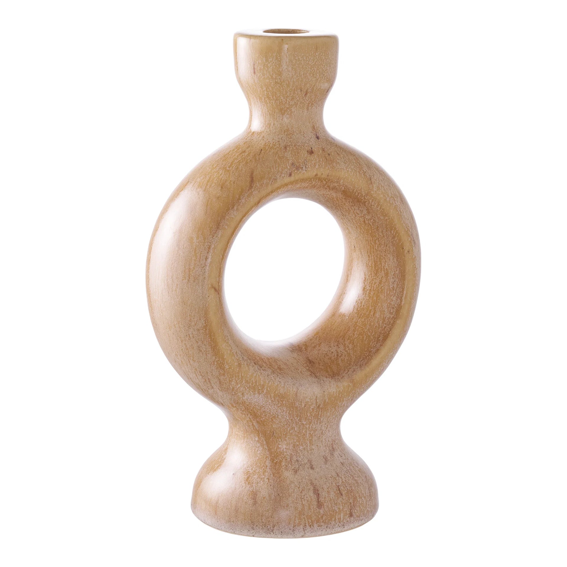 Purtător de lumânări - ceramic - maro
