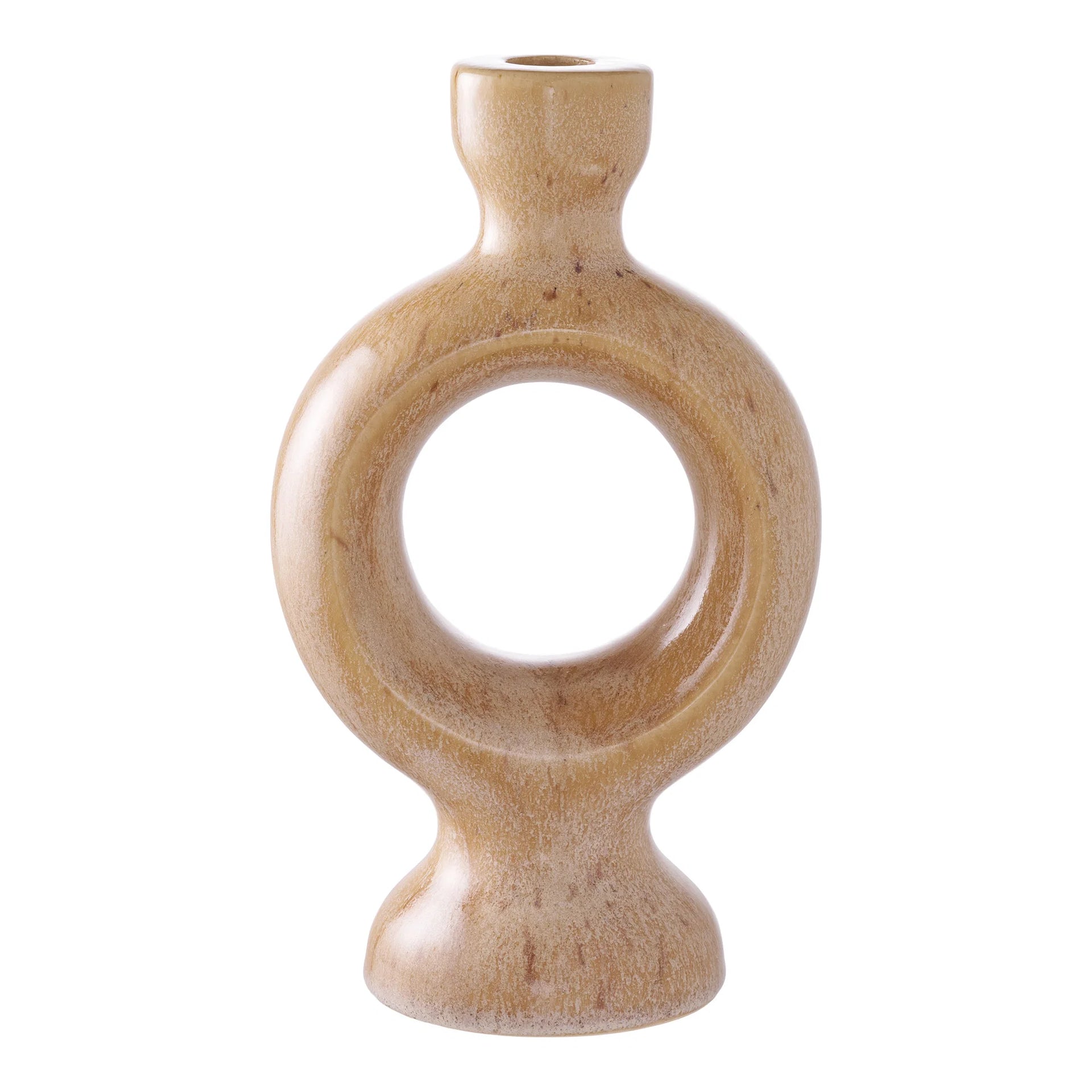 Purtător de lumânări - ceramic - maro