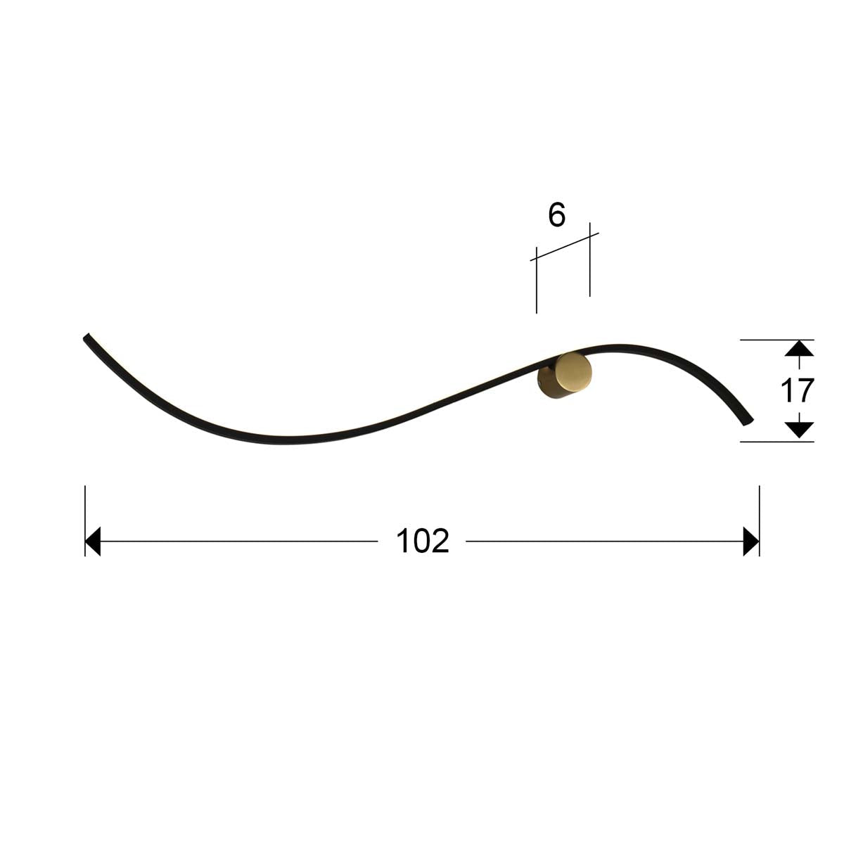 SILOE - LAMPĂ DE APLICĂ NEGRU-AURIE