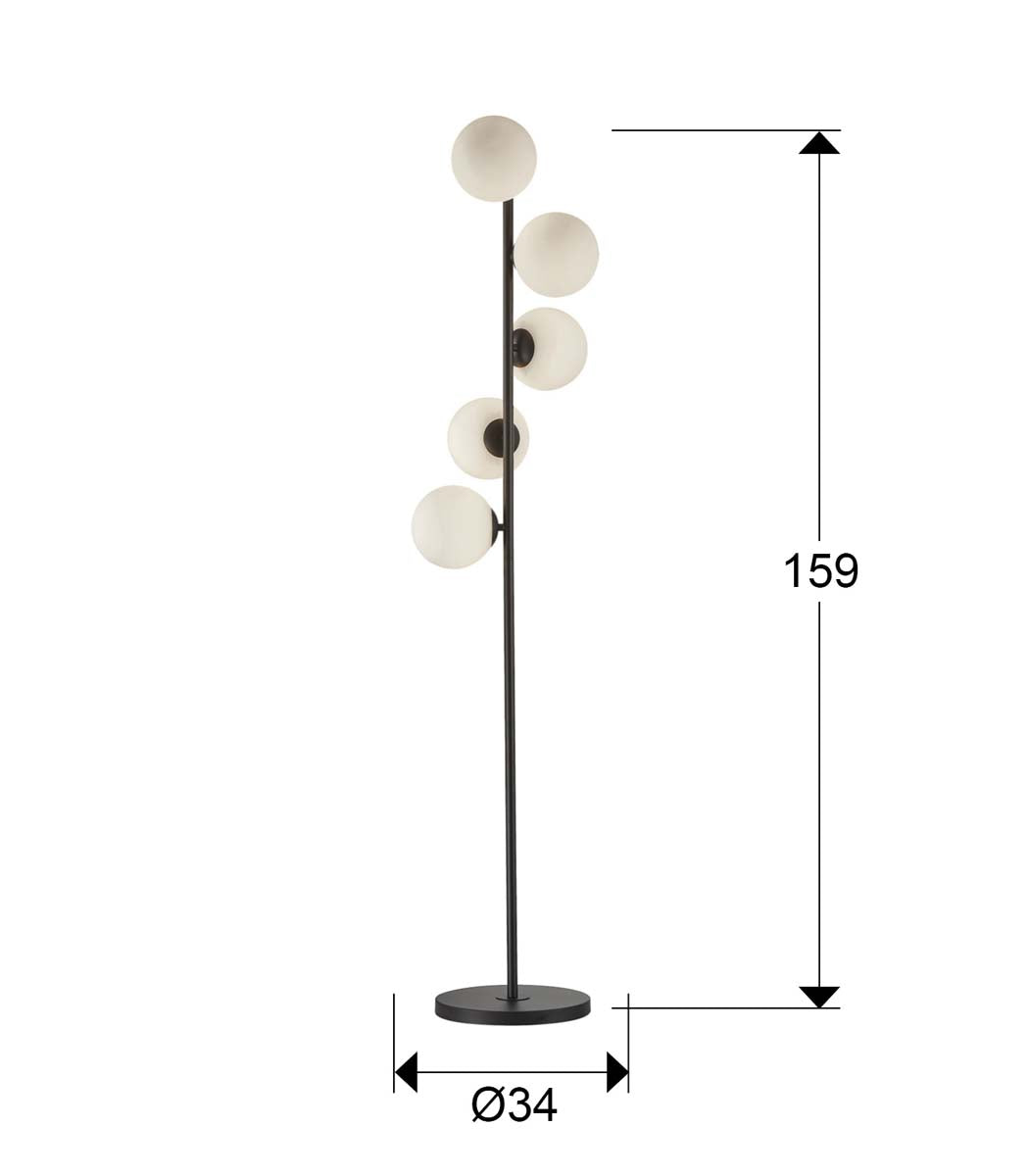 INOA - LAMPĂ DE PODEAR 5L NEGRU-OPAL