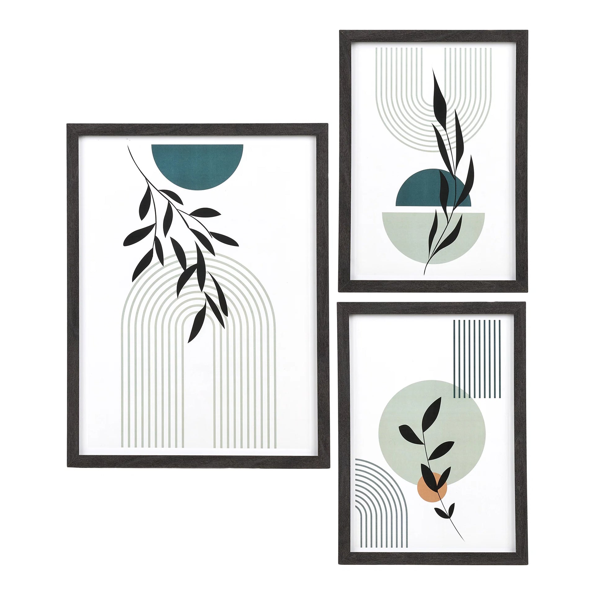 Set cu cadru Aspen - MDF, sticlă - negru
