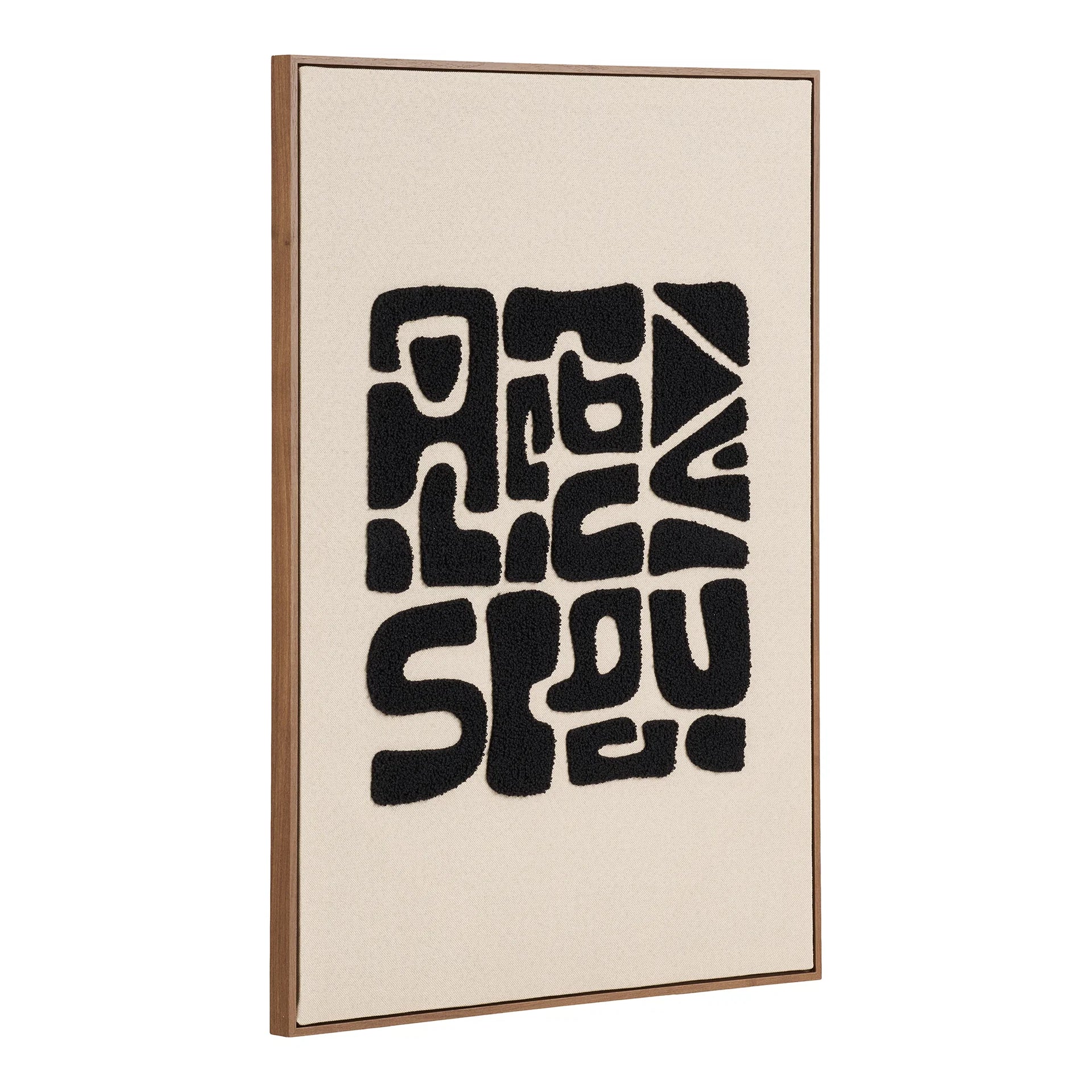 Decorare de perete cu tuft - MDF, poliester - negru / maro