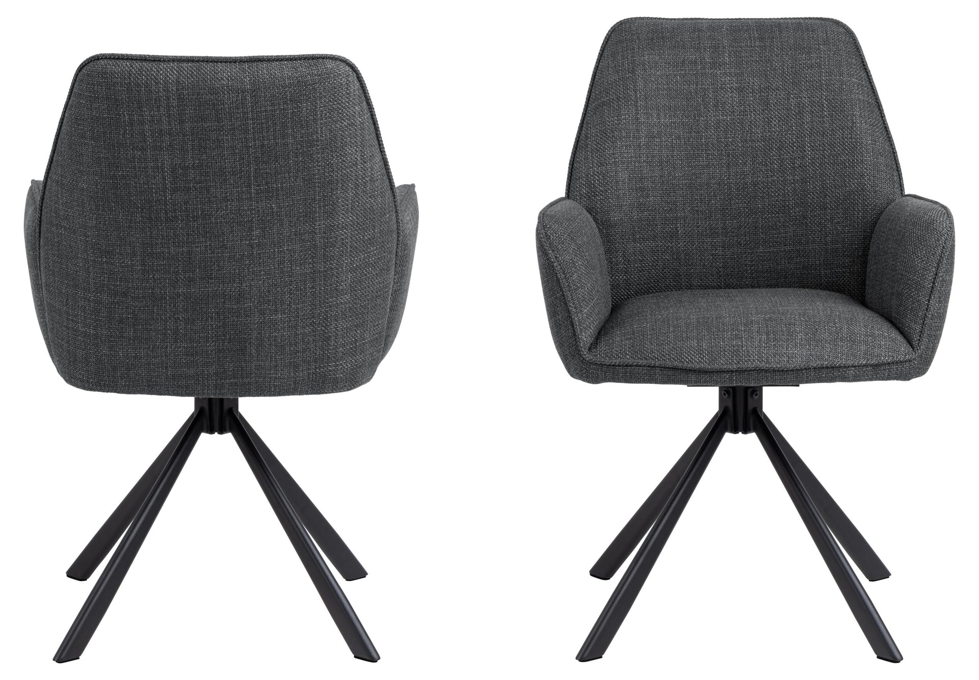 SCAUN DE DINING GLENDA CU COTIERĂ GRI ÎNCHIS