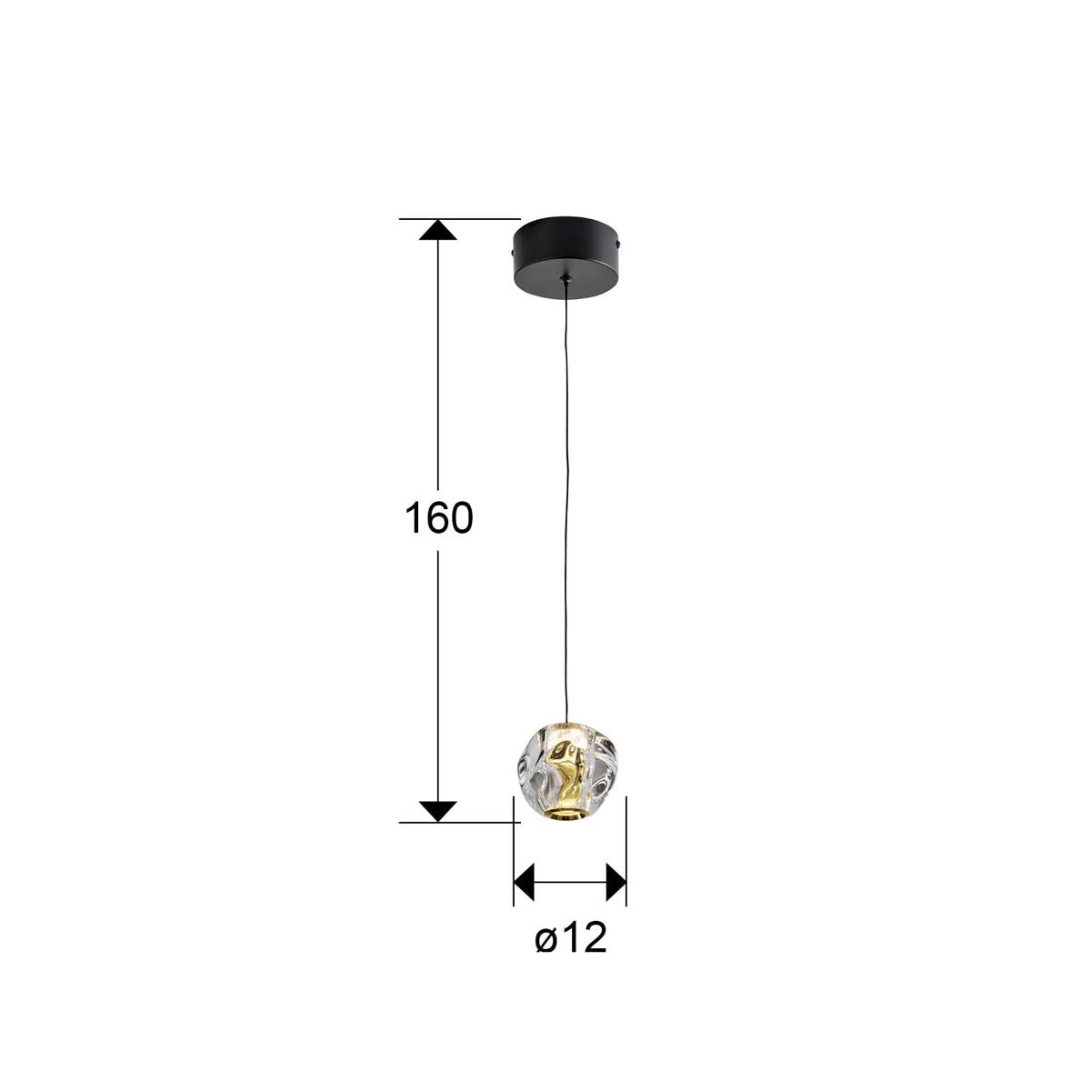 ZARIA- LAMPĂ 1L- NEGRU/AURIU/TRANSPARENT