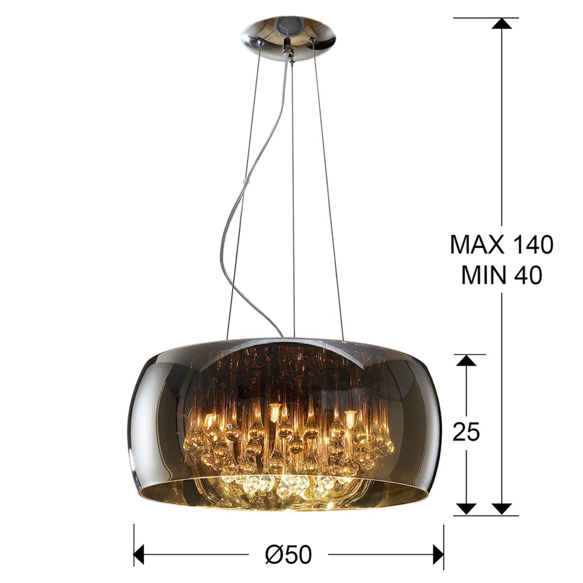 LAMPĂ PENDANTĂ ARGOS 50 cm DIMABILĂ