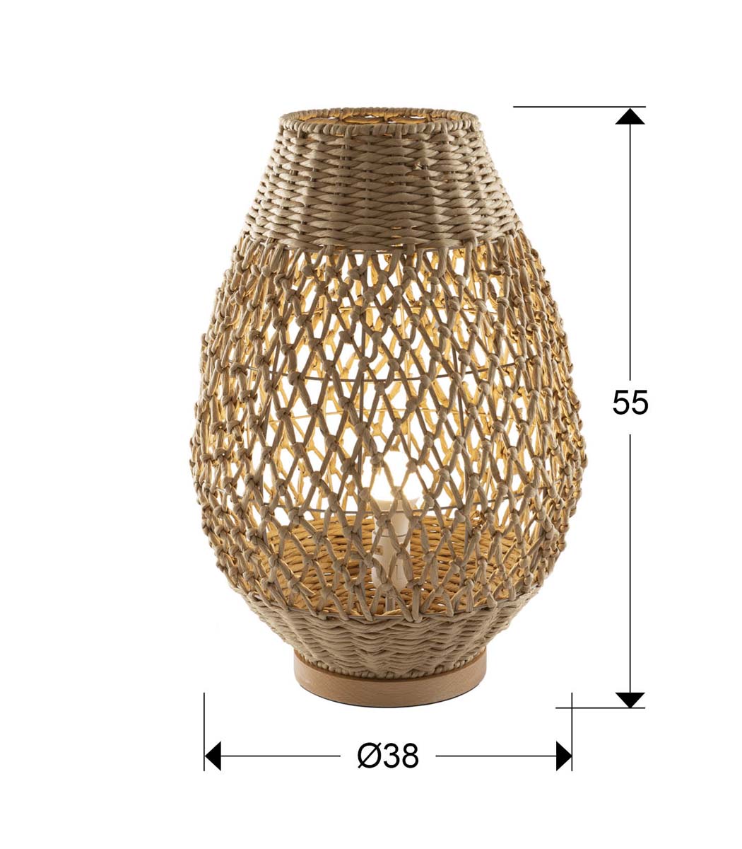 YAIZA - LAMPĂ DE MASĂ DIN HÂRTIE ÎMPLETITĂ 55 cm