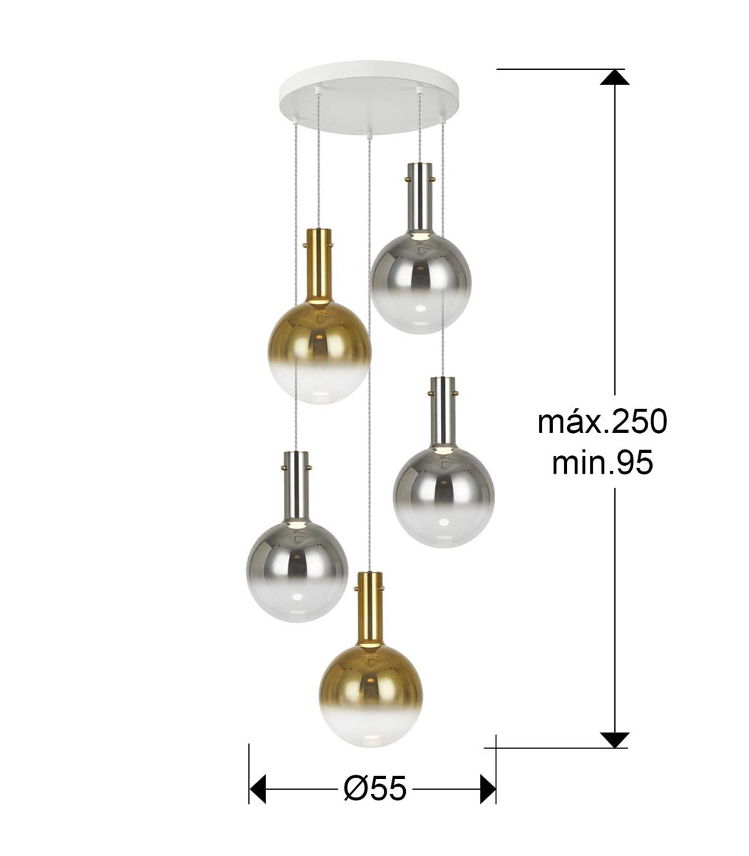 MATICES- LAMPĂ 5L ALB-FUMURIE-AURIE