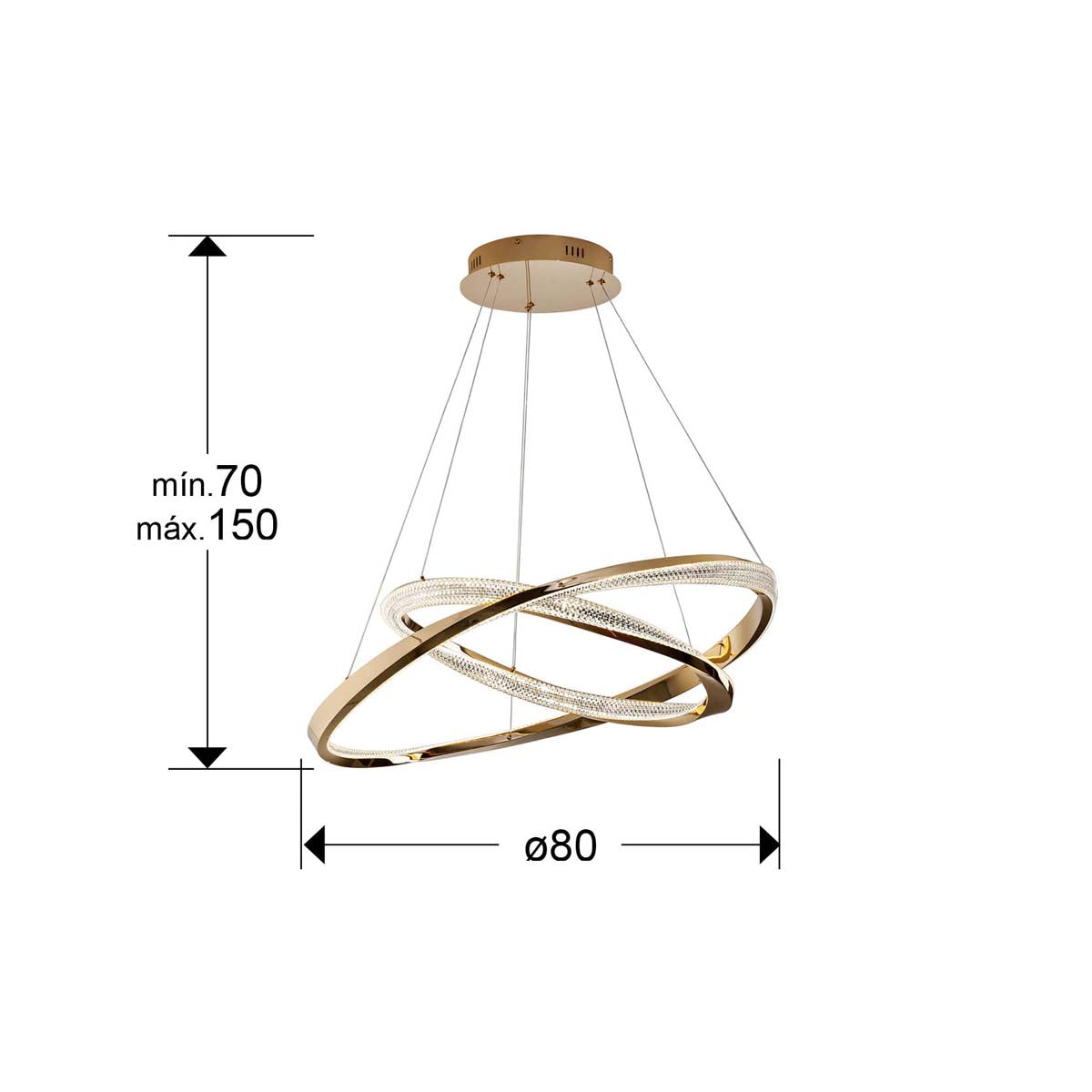 ORBITAS - LAMPĂ DE AUR 2 INELE