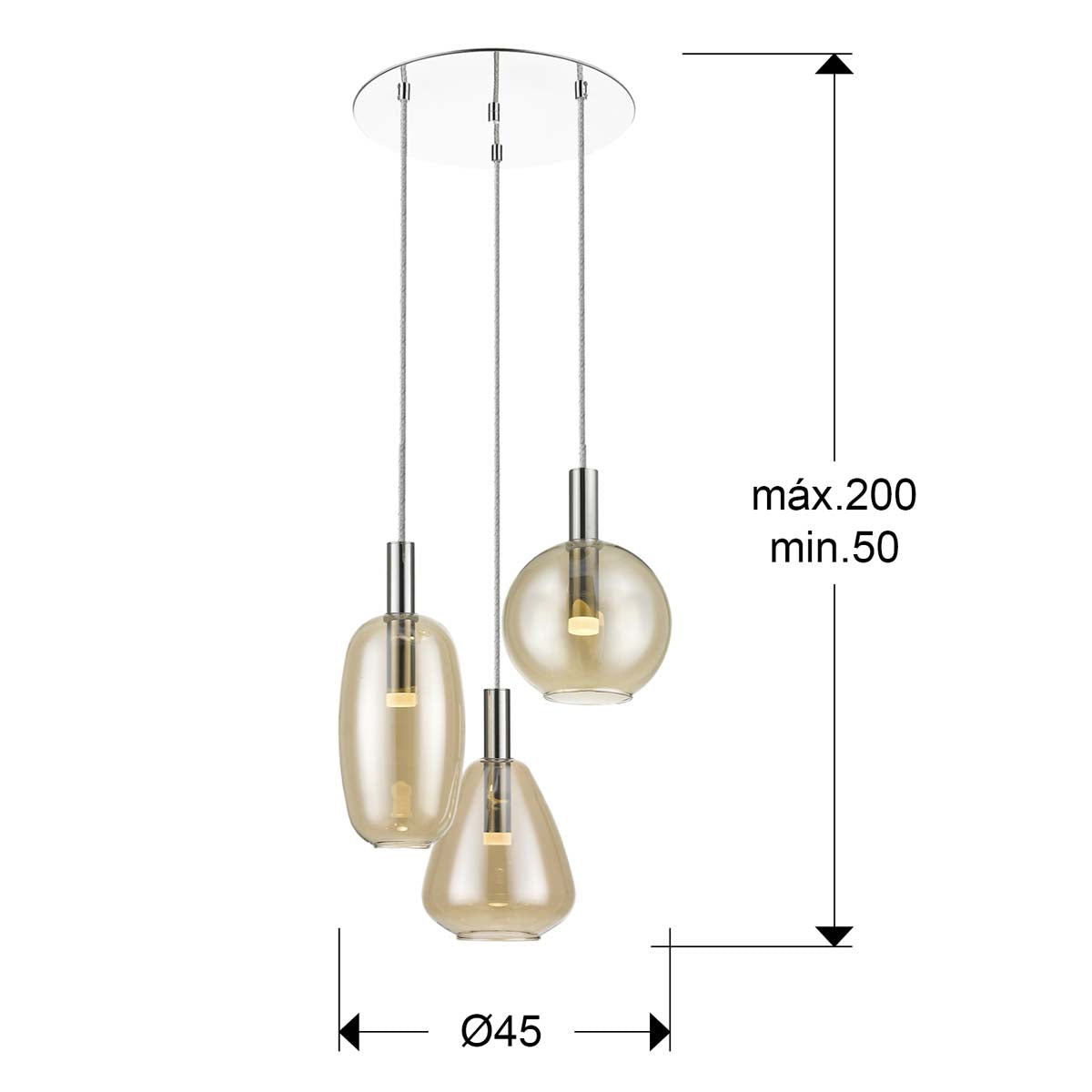 i3-NARA- LAMPĂ 3L CROM D45