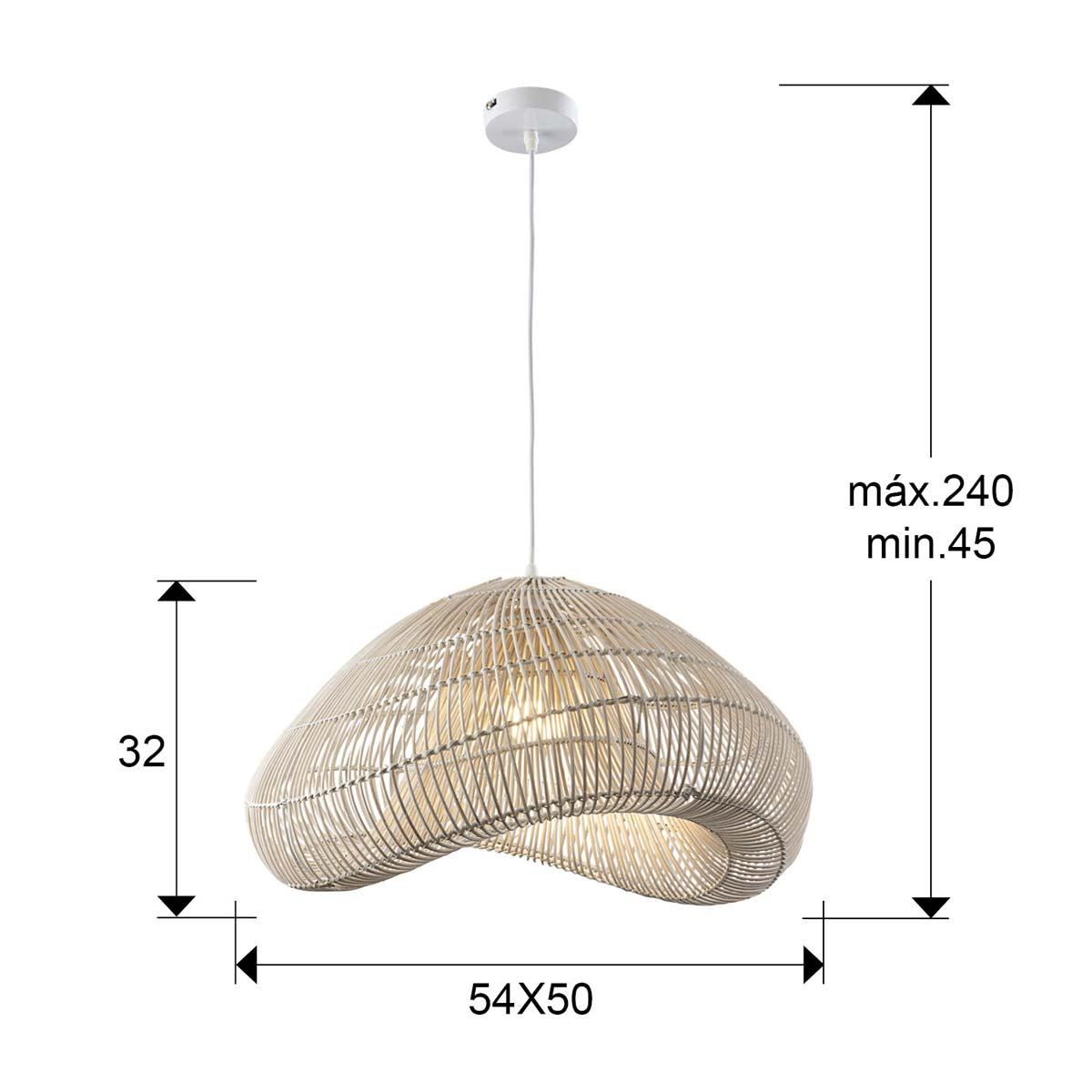 SABAH - LAMPĂ ALBĂ DIN RATAN