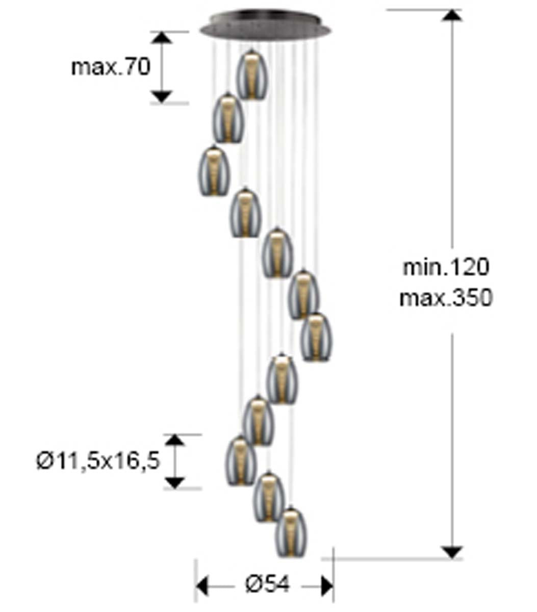 Lampă Nebula 12L LED, Crom