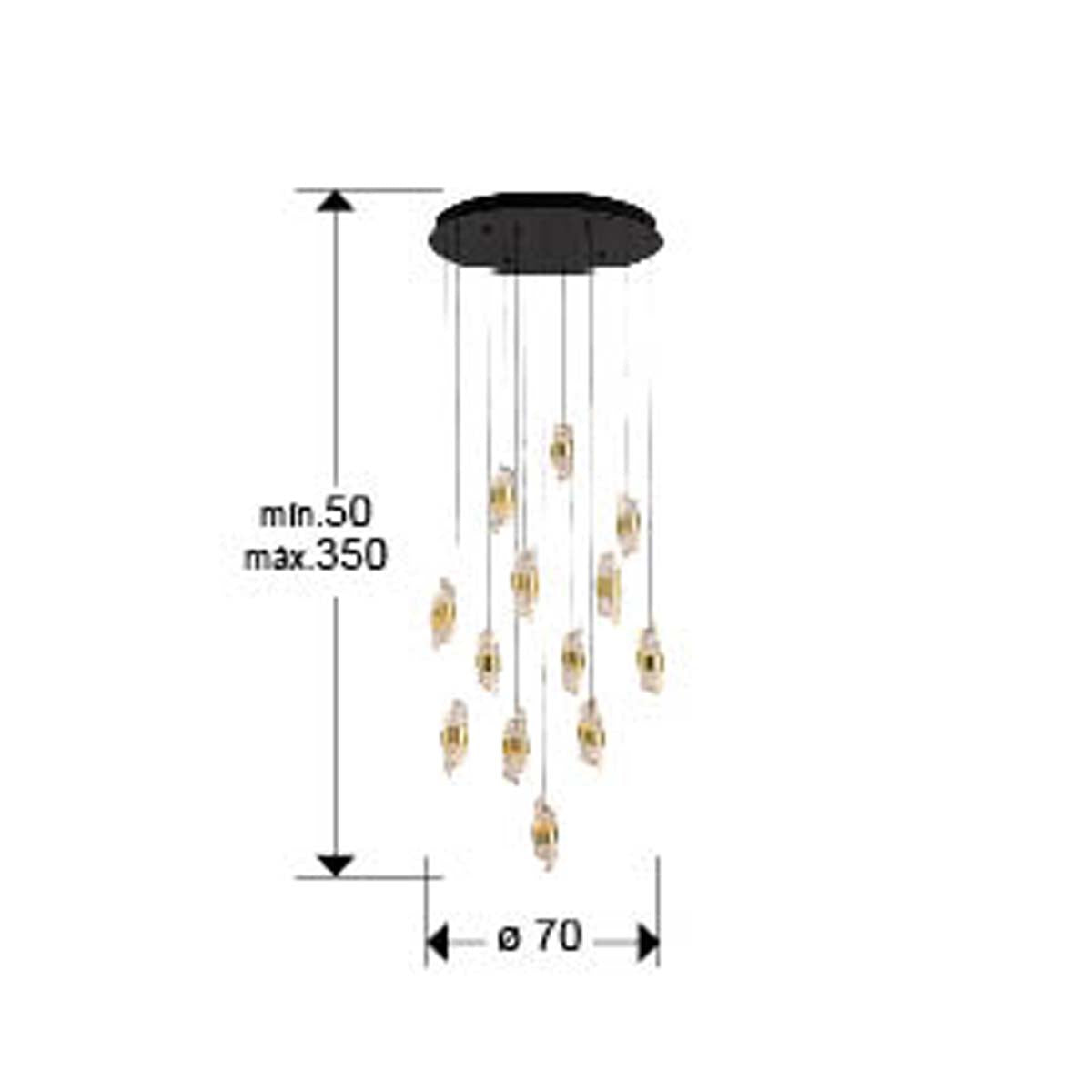 ILIADA - LAMPĂ 13L NEGRU-AUR D70