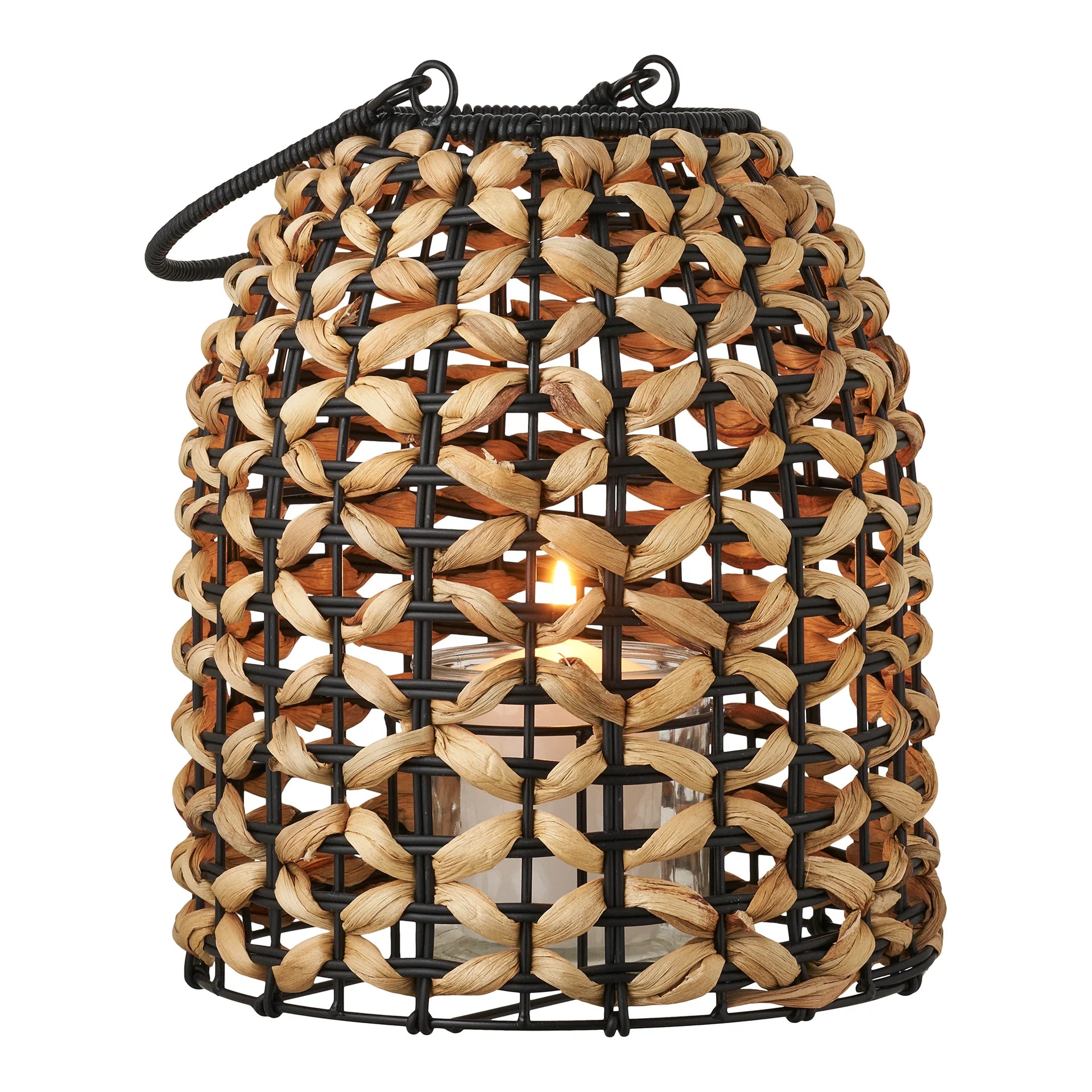 Pinto Lantern - Polyrattan / Waterhyacinth - Natural / Negru