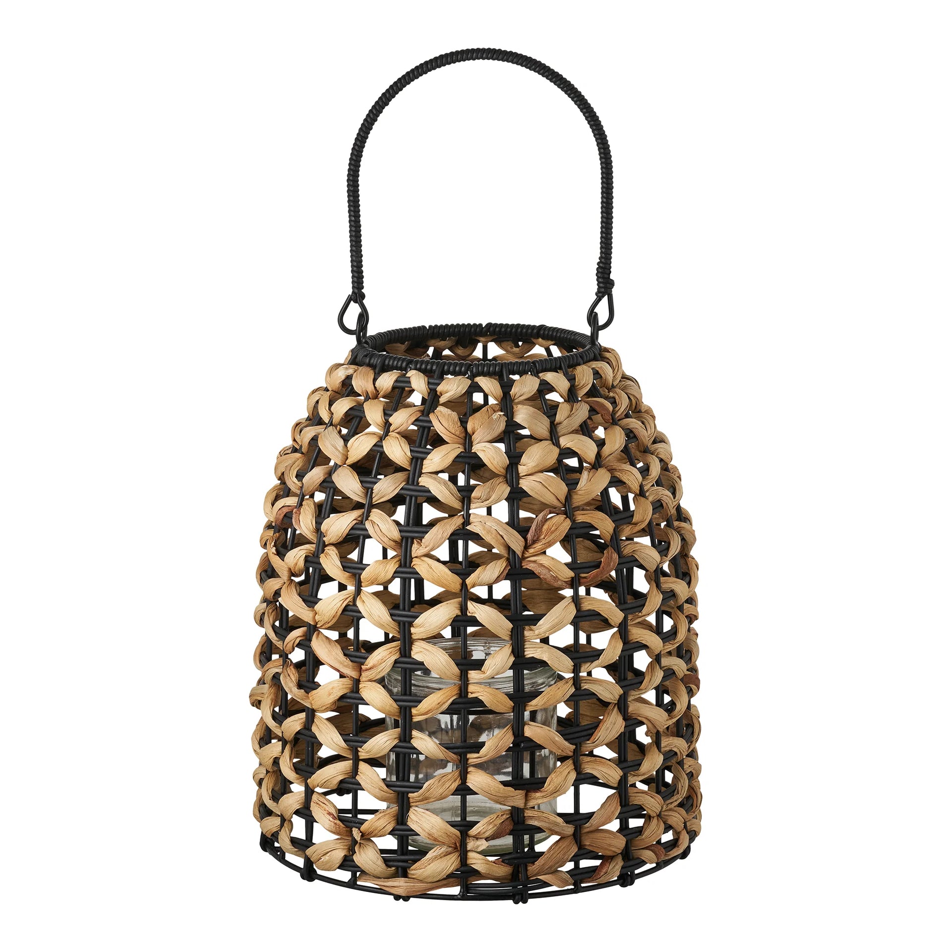 Pinto Lantern - Polyrattan / Waterhyacinth - Natural / Negru